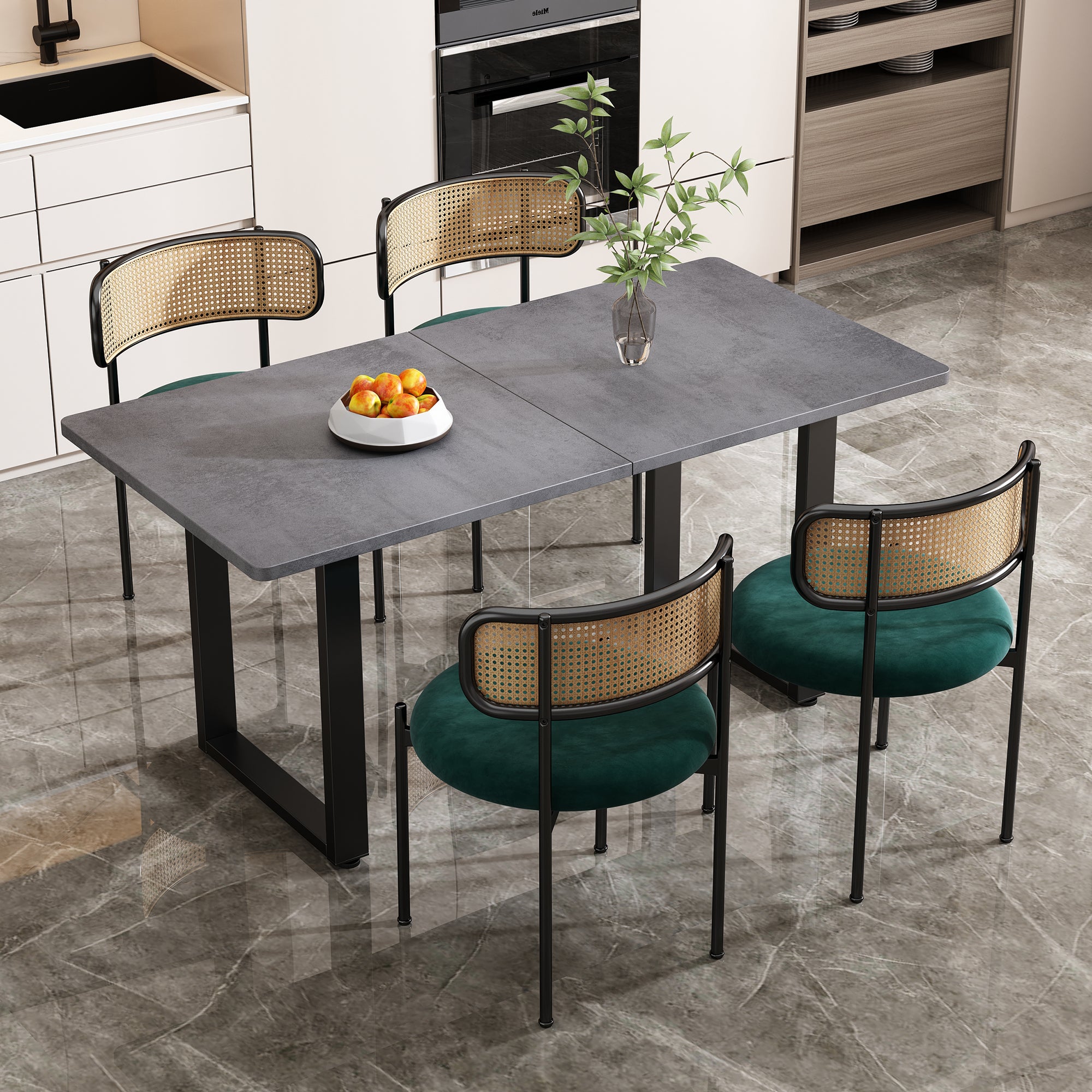 Dining Table Industrial Style Rectangular Iron - Grey