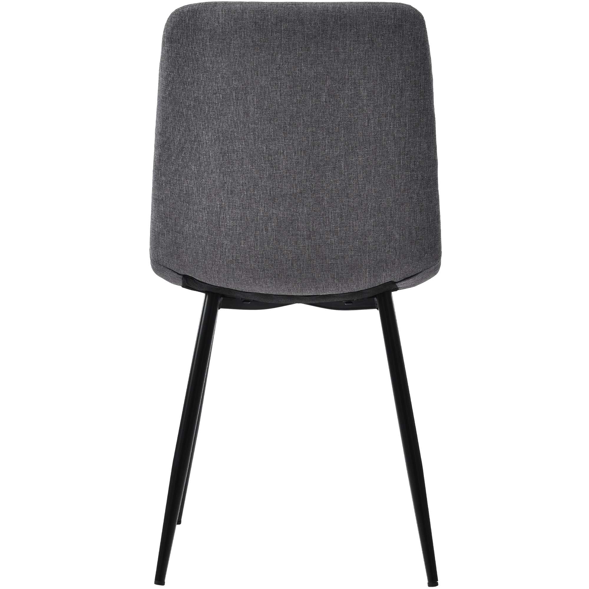 Dining Table Set, 120x70cm with 4 Chairs, Dark Grey Linen & Black Iron