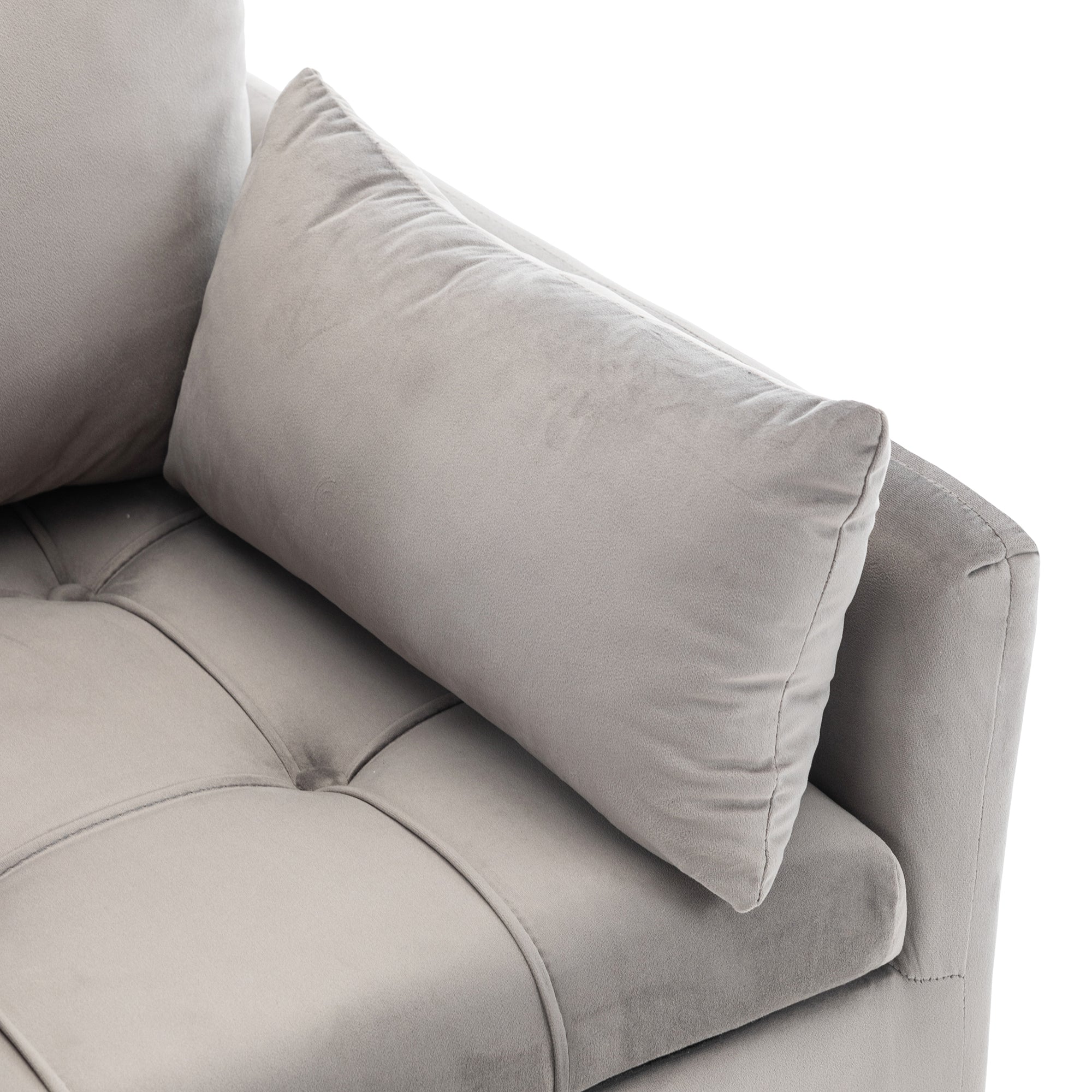 Velvet Chair with Storage, Cushion, and Golden Metal Legs