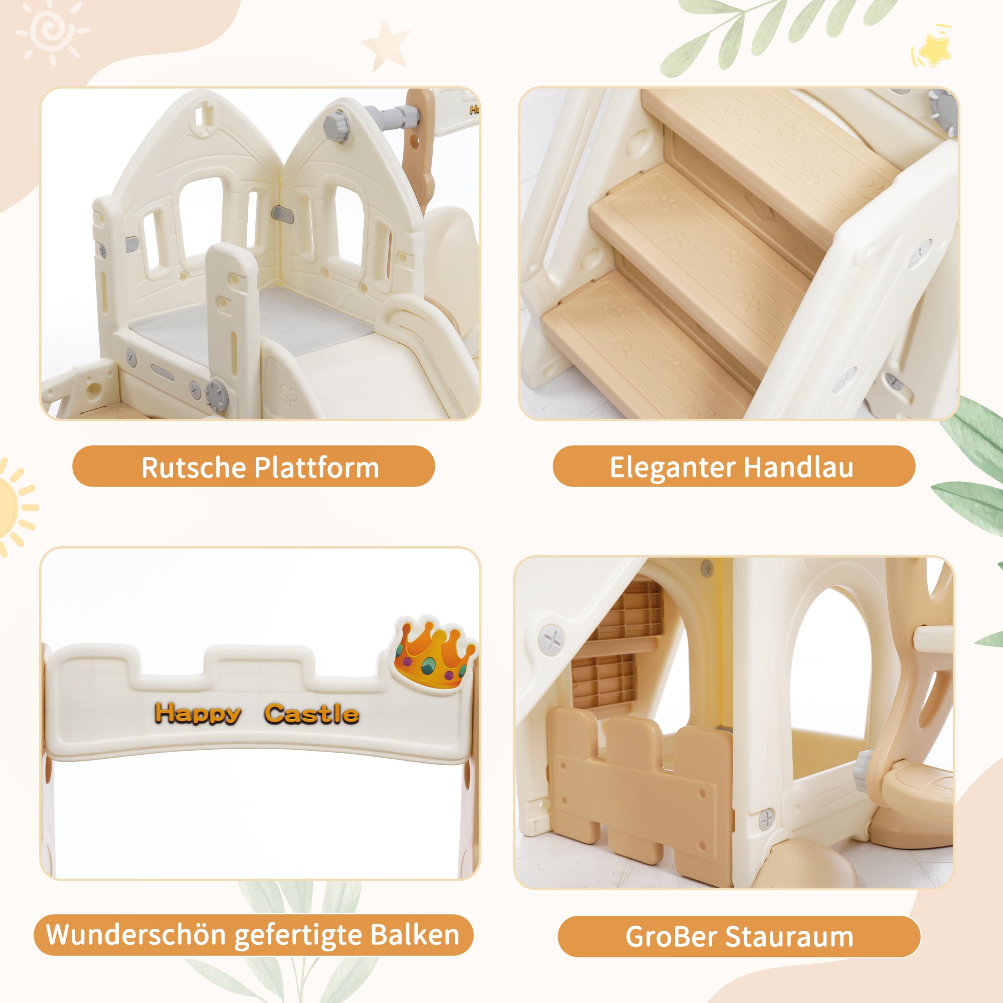 Children's Slide Set with Swing, 5-in-1, Indoor