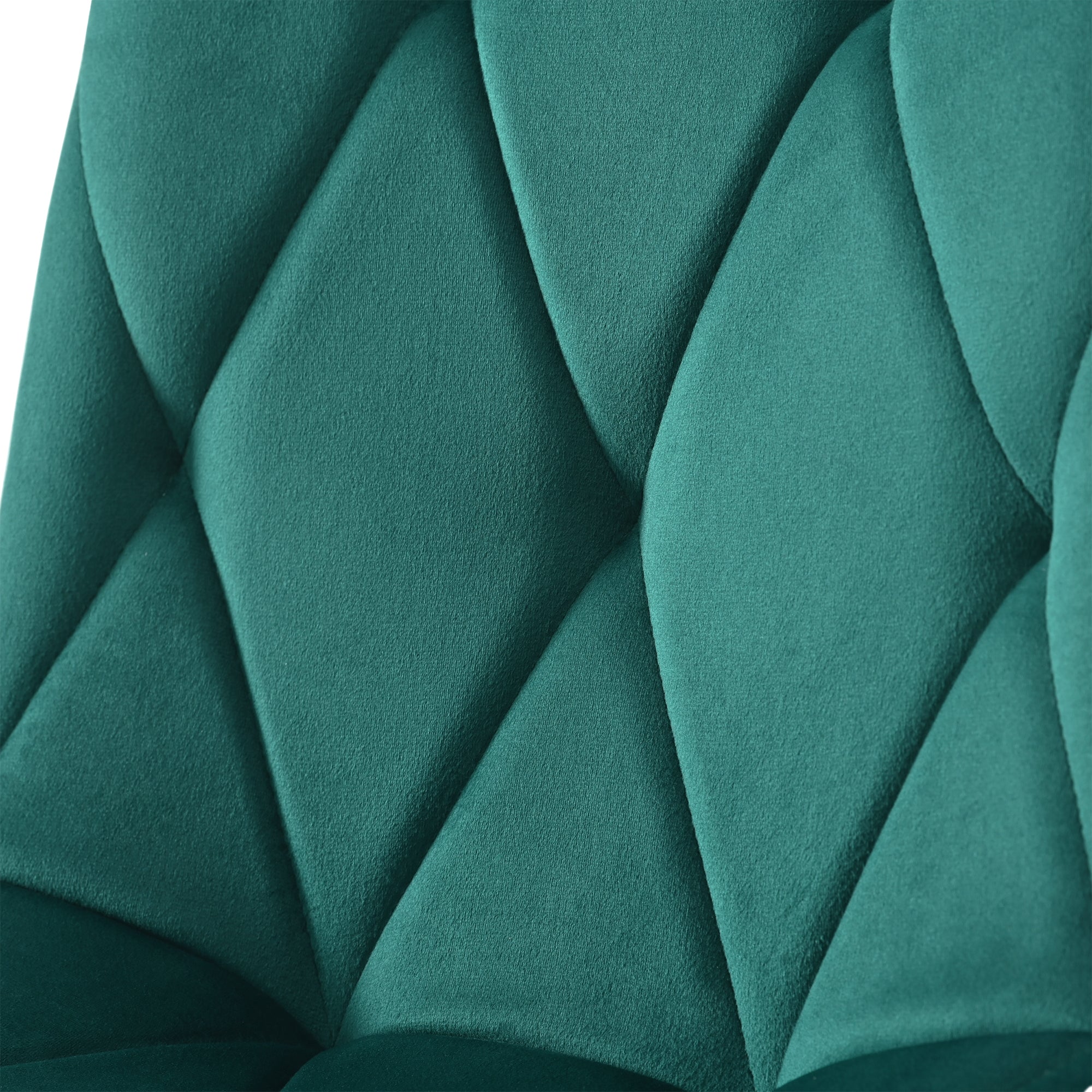 Set of 4 Dining Chairs Upholstered Designer Twill Velvet Dark Green