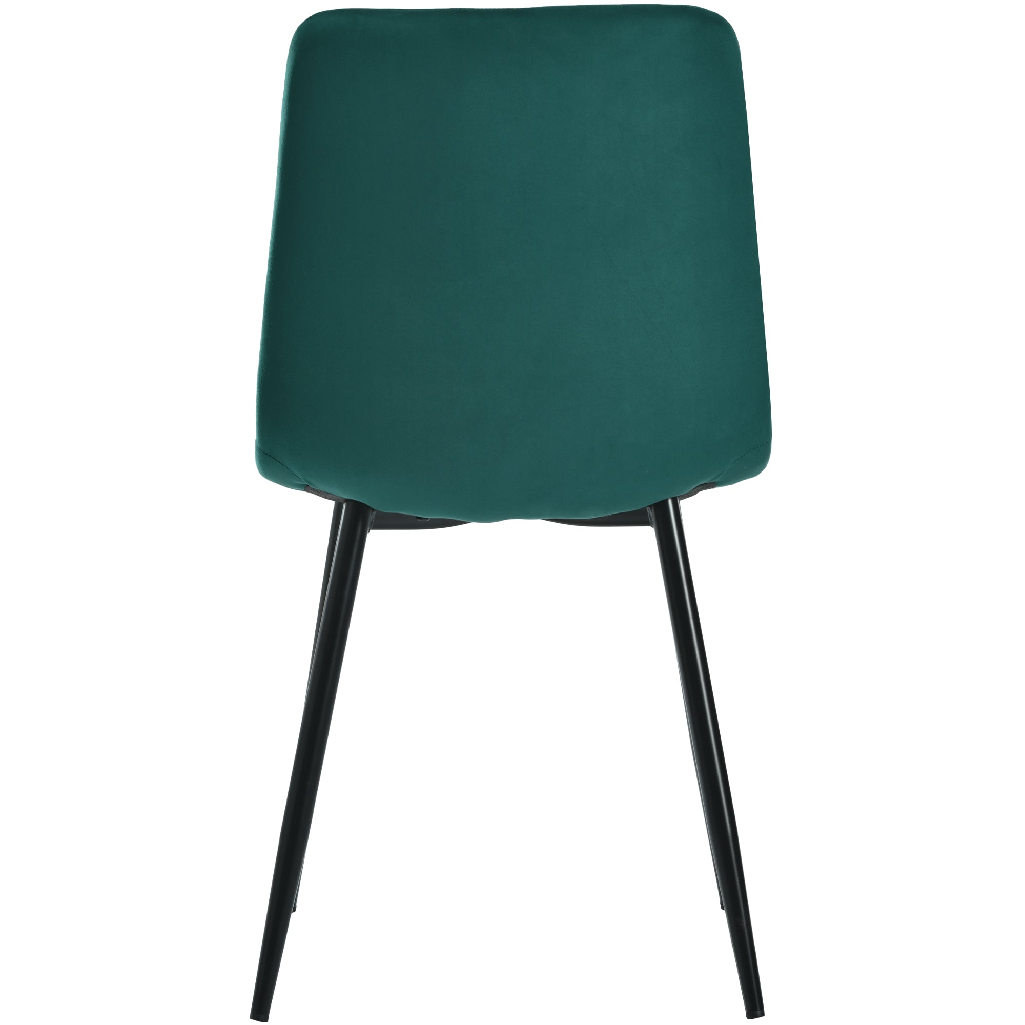 Set of 4 Dining Chairs Upholstered Designer Twill Velvet Dark Green