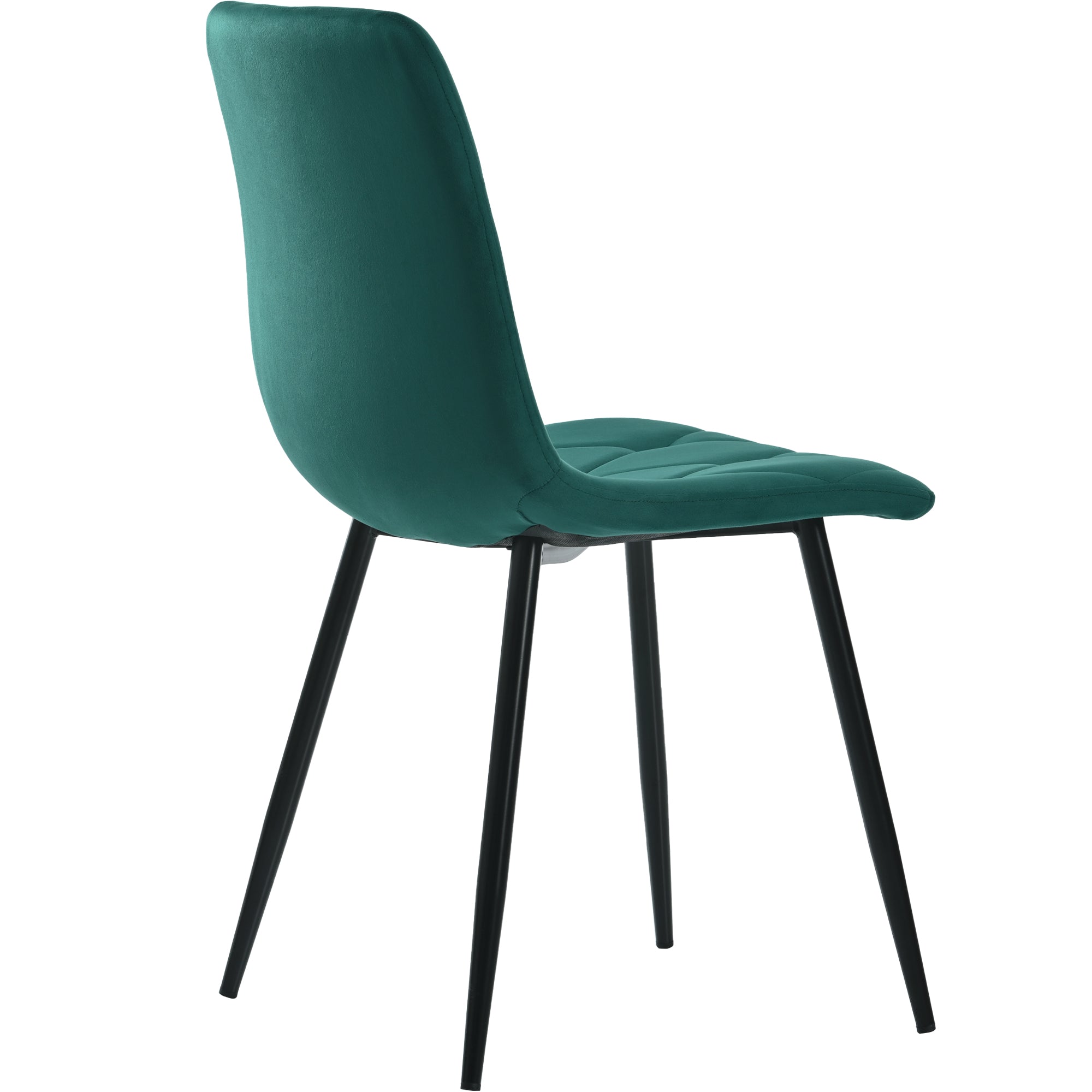 Set of 4 Dining Chairs Upholstered Designer Twill Velvet Dark Green