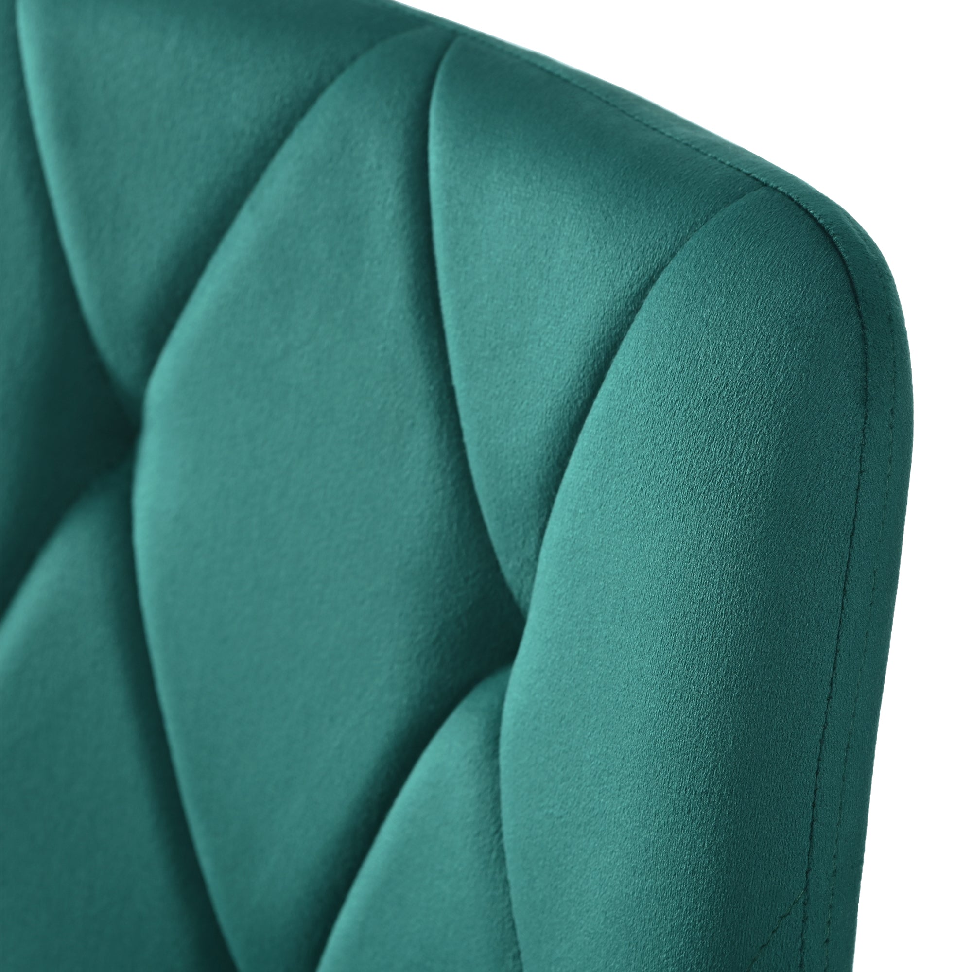 Dining Chair (Set of 4), Upholstered Design with Backrest, Dark Green Velvet