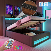 Single Bed Frame 90x200cm – Upholstered Linen with USB & LED