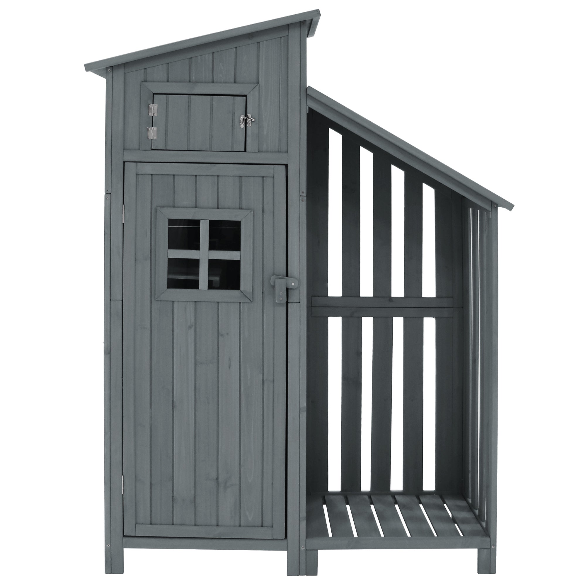Garden Shed Storage Cabinet Wooden for Small Gardens Grey