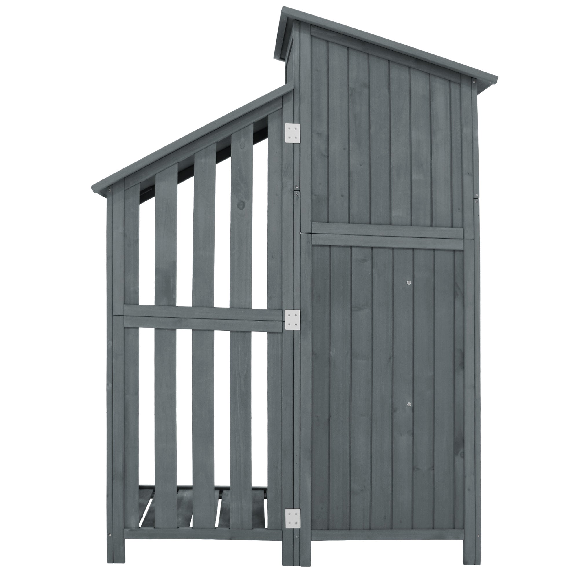 Garden Shed Storage Cabinet Wooden for Small Gardens Grey