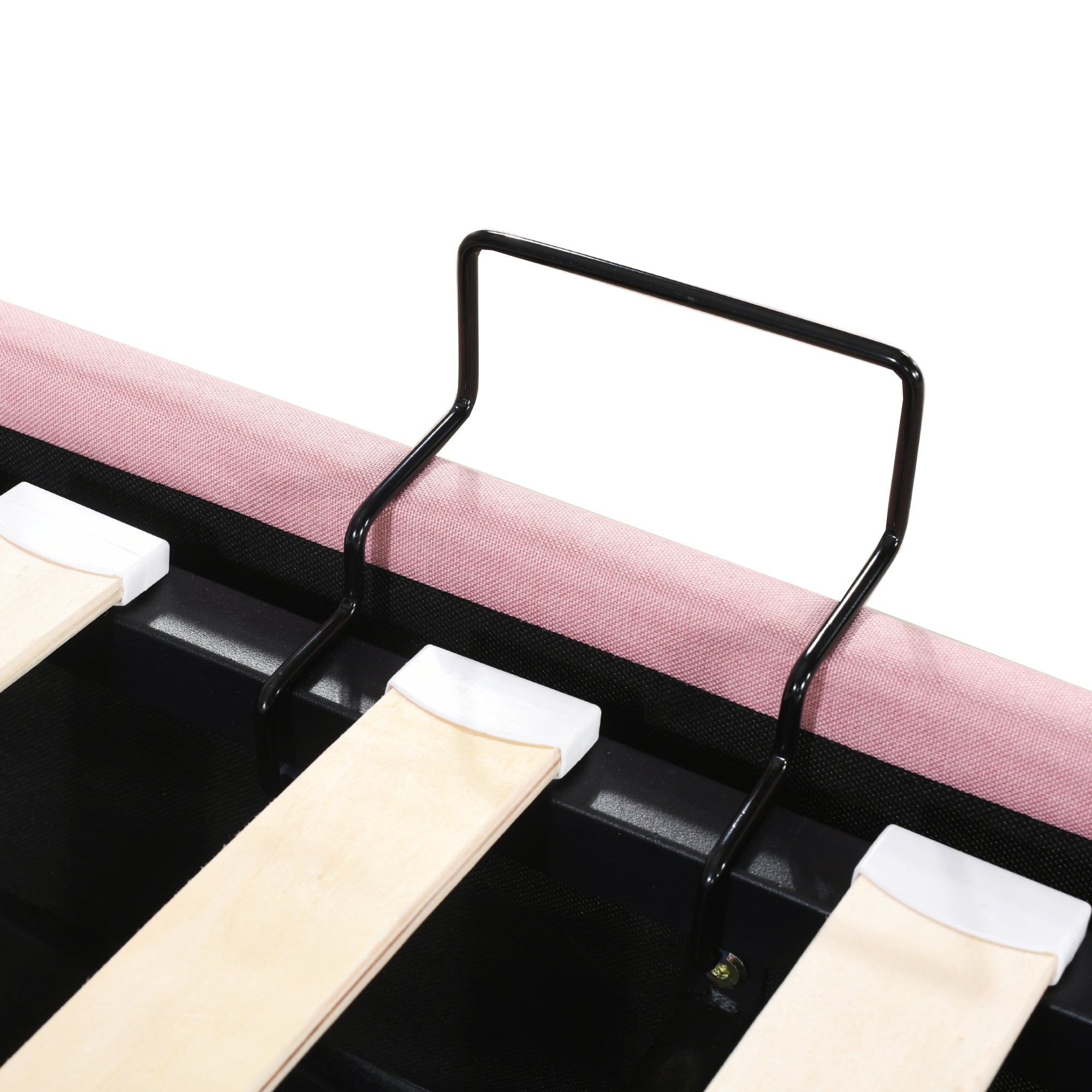 Upholstered Bed, 180x200cm Hydraulic Storage, Multifunctional Double, Pink