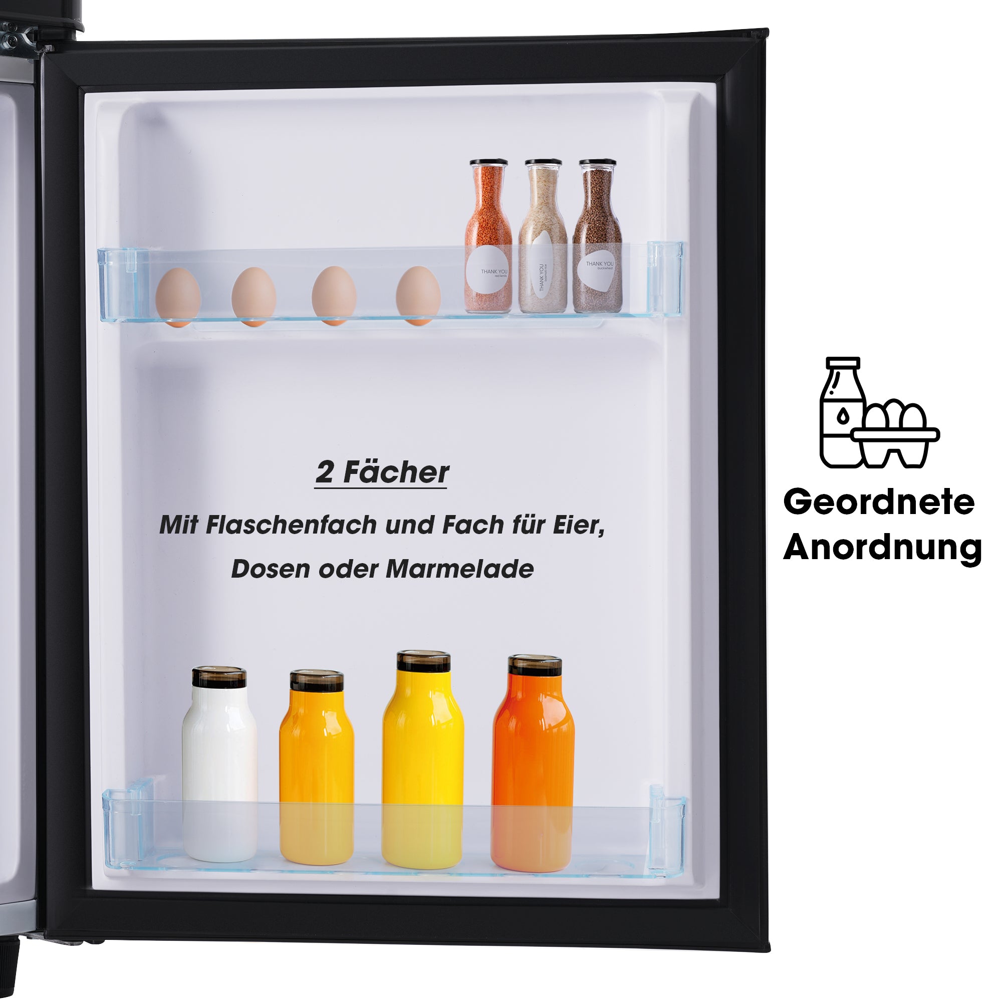 Retro Refrigerator, Double-Door 72L Capacity, LED Lighting, Various Colors