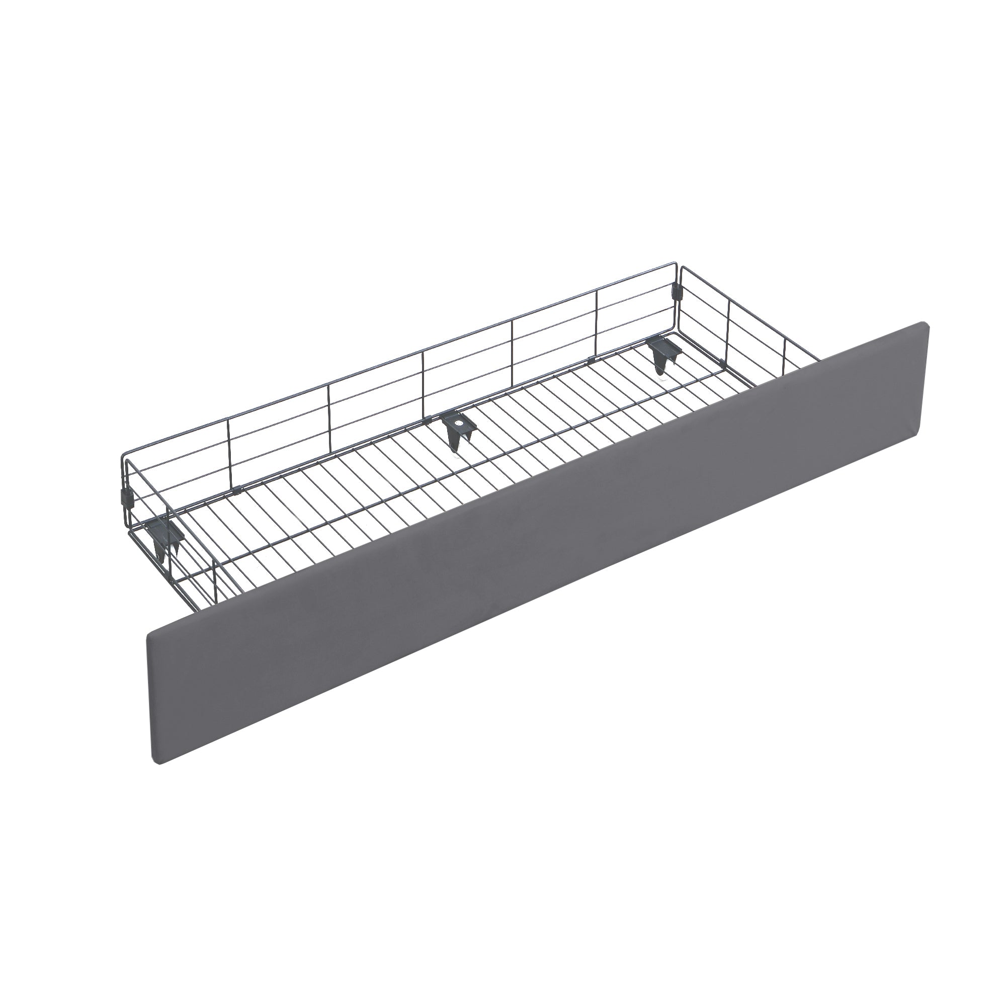 Upholstered Bed, 160x200cm Double with Light Strip, USB Port & Storage Drawer, Grey Velvet