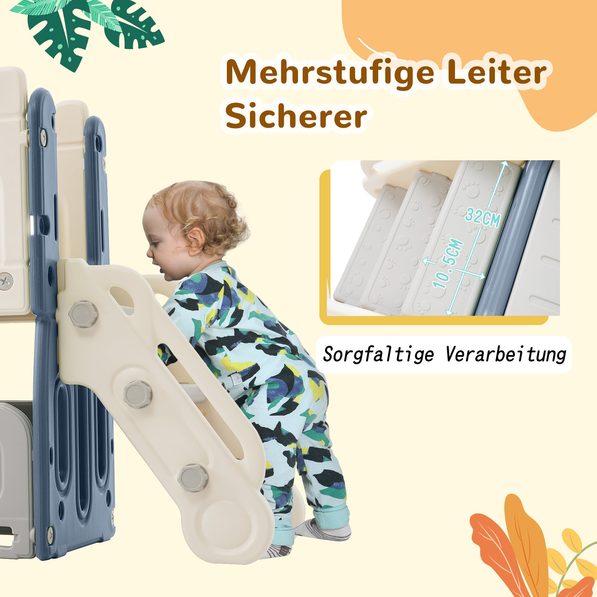 My Little Castle Slide Climbing Toy for Kids, 6 in 1 Playground with Basketball Hoop, HDPE