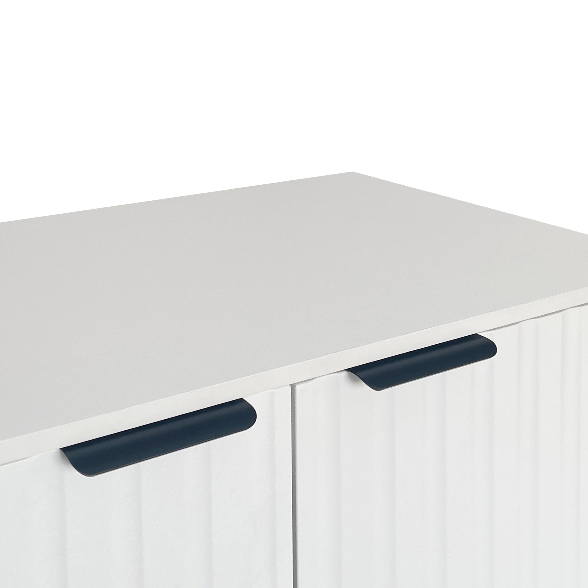 Modern Sideboard Chest of Drawers with 2 Doors, Standing Storage Cabinet, Metal Handles and Frame Legs