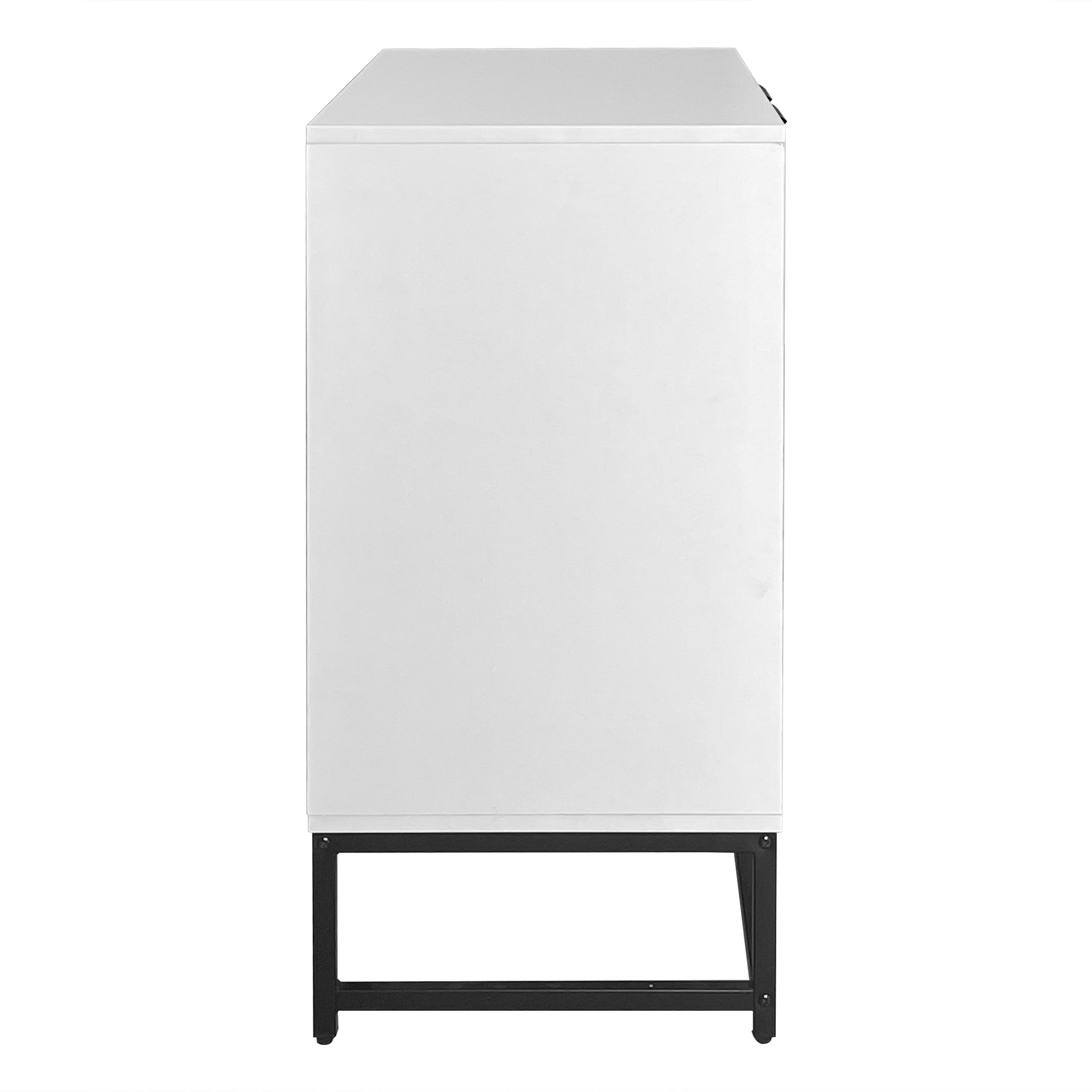 Modern Sideboard Chest of Drawers with 2 Doors, Standing Storage Cabinet, Metal Handles and Frame Legs