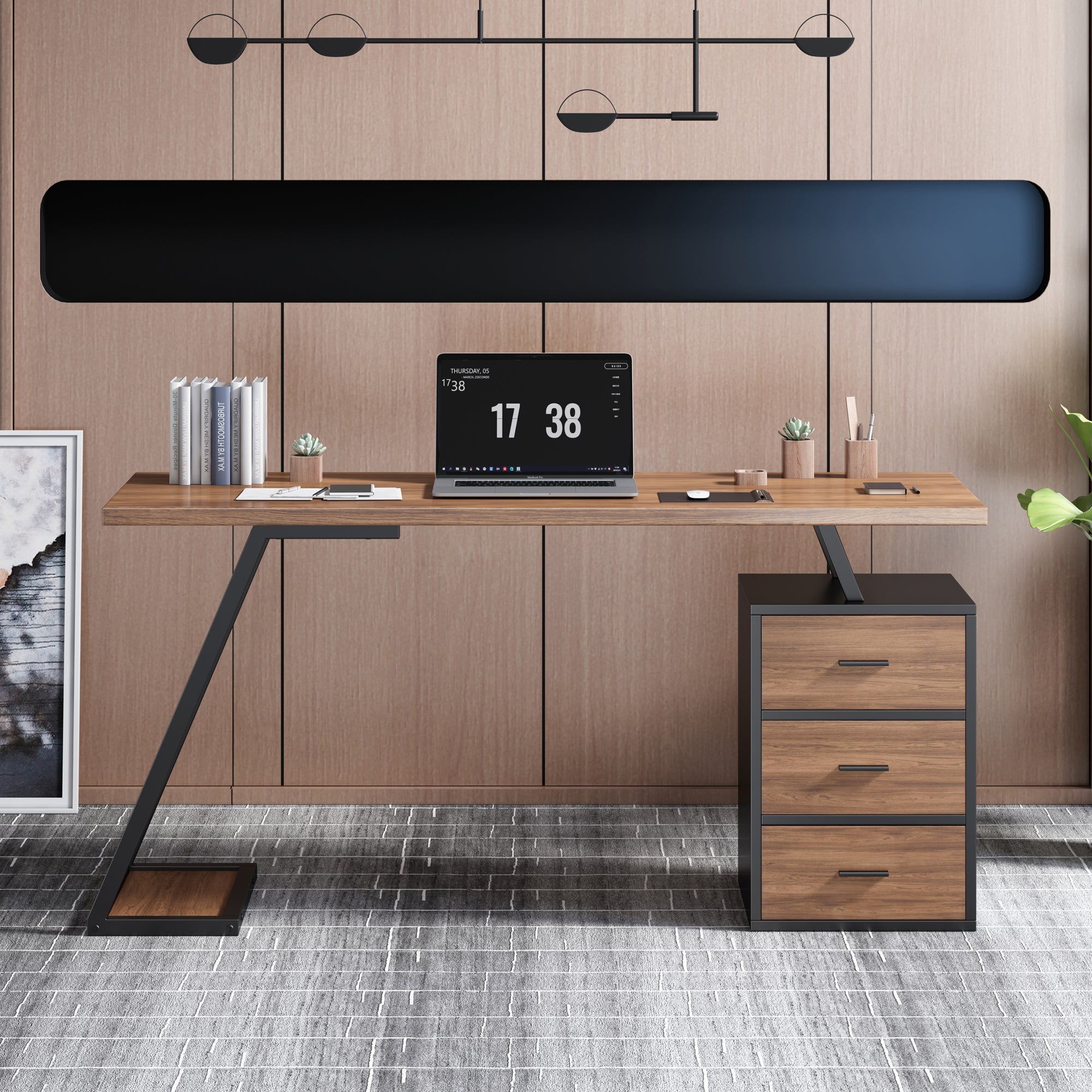 Industrial Desk 138.5cm 3 Drawers