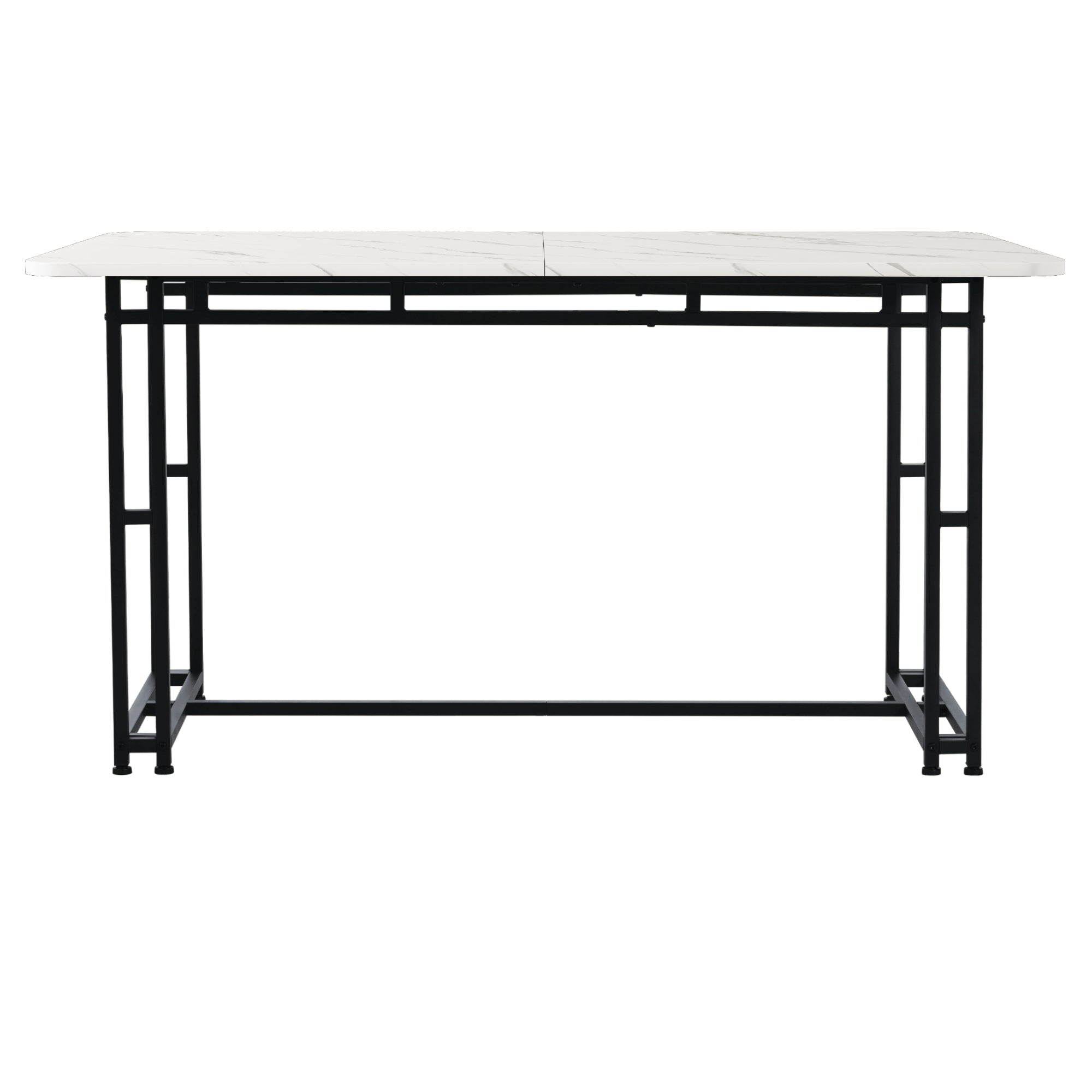 Dining Table 120x70cm Lightweight Luxury Rectangular Metal Frame Black
