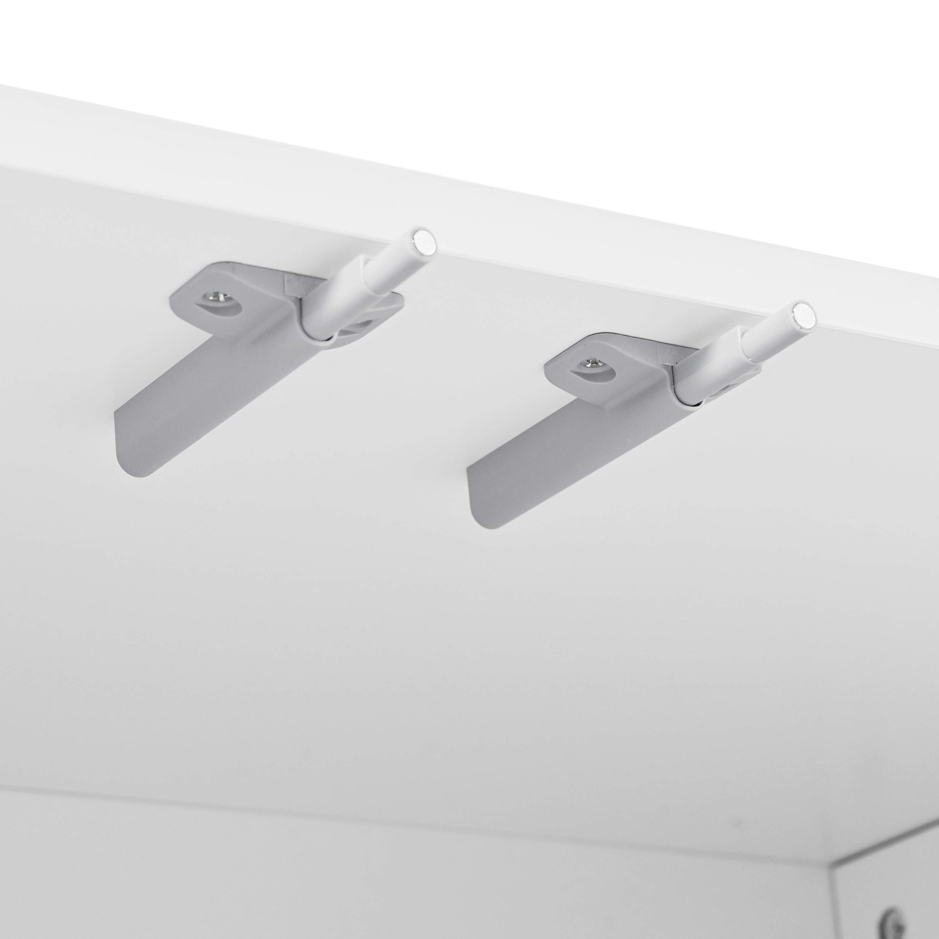 Minimalist Storage Sideboard with 4 Doors and Reclining Mechanism, White