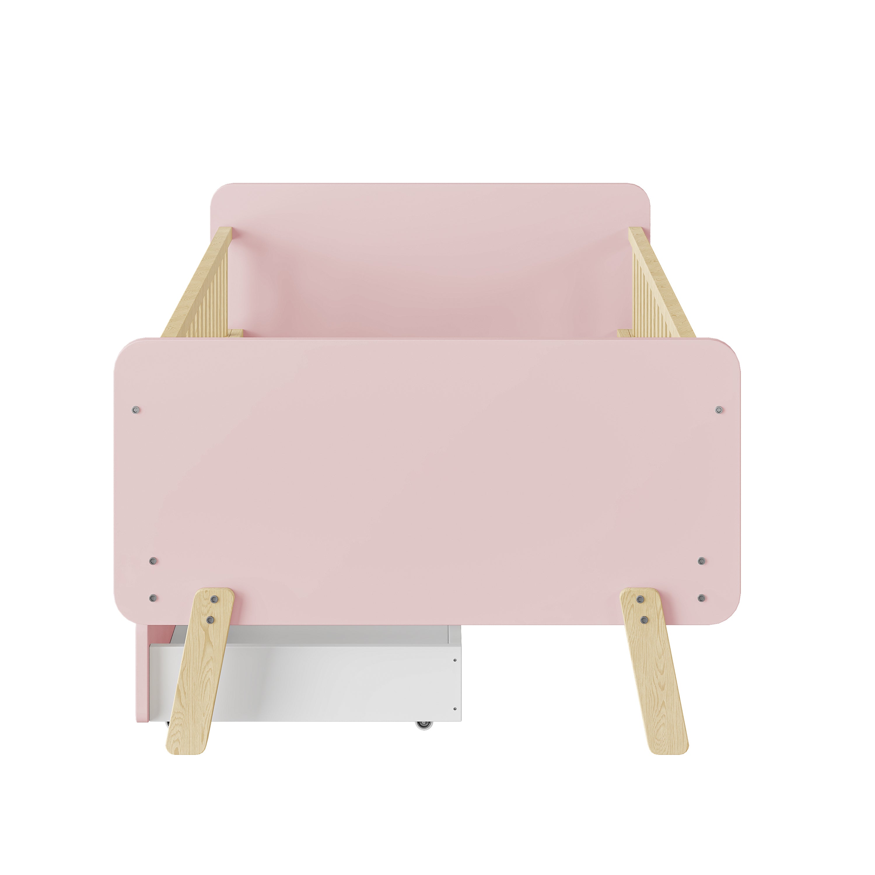Children's Bed 90x190 with 2 Drawers, Solid Wood, Pink