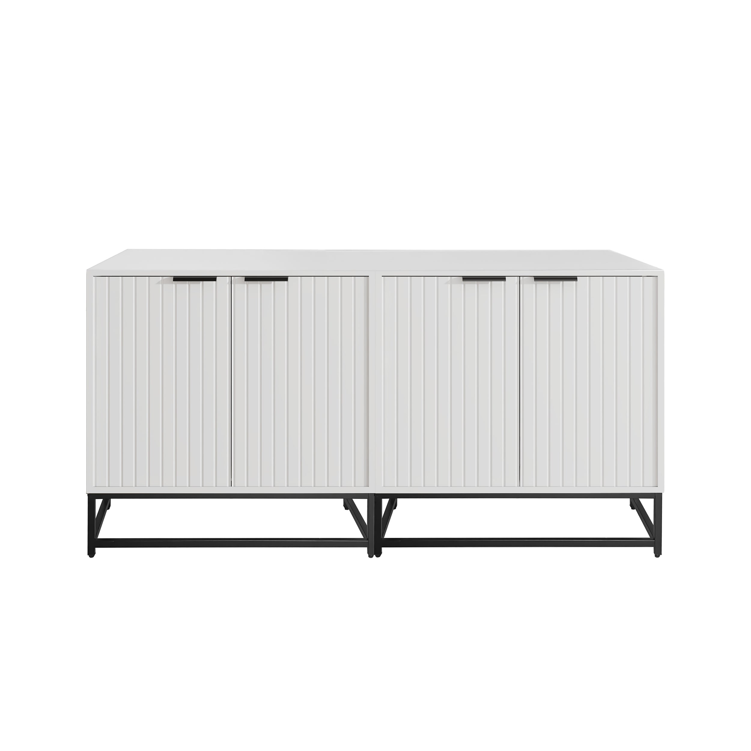 Modern Sideboard Chest of Drawers with 2 Doors, Standing Storage Cabinet, Metal Handles and Frame Legs