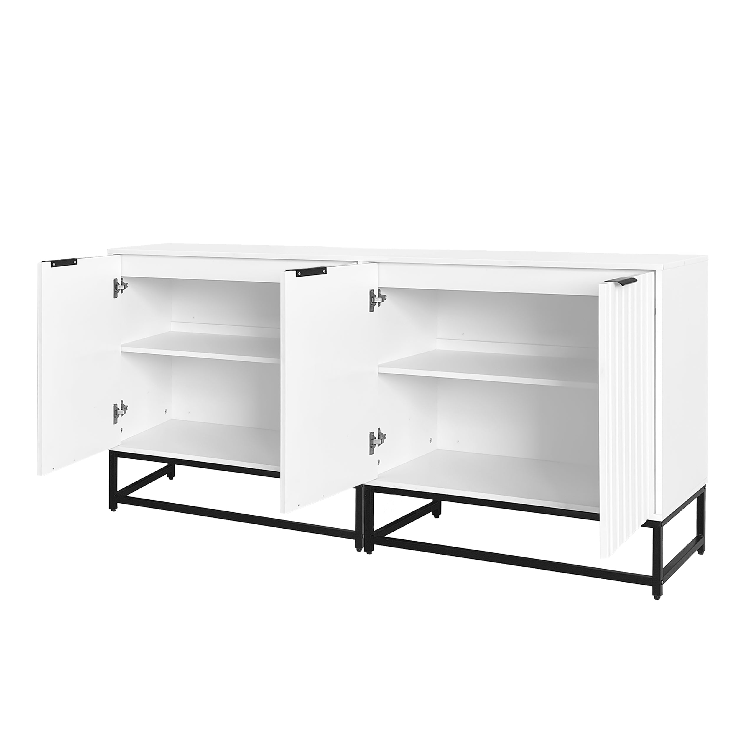 Modern Sideboard Chest of Drawers with 2 Doors, Standing Storage Cabinet, Metal Handles and Frame Legs