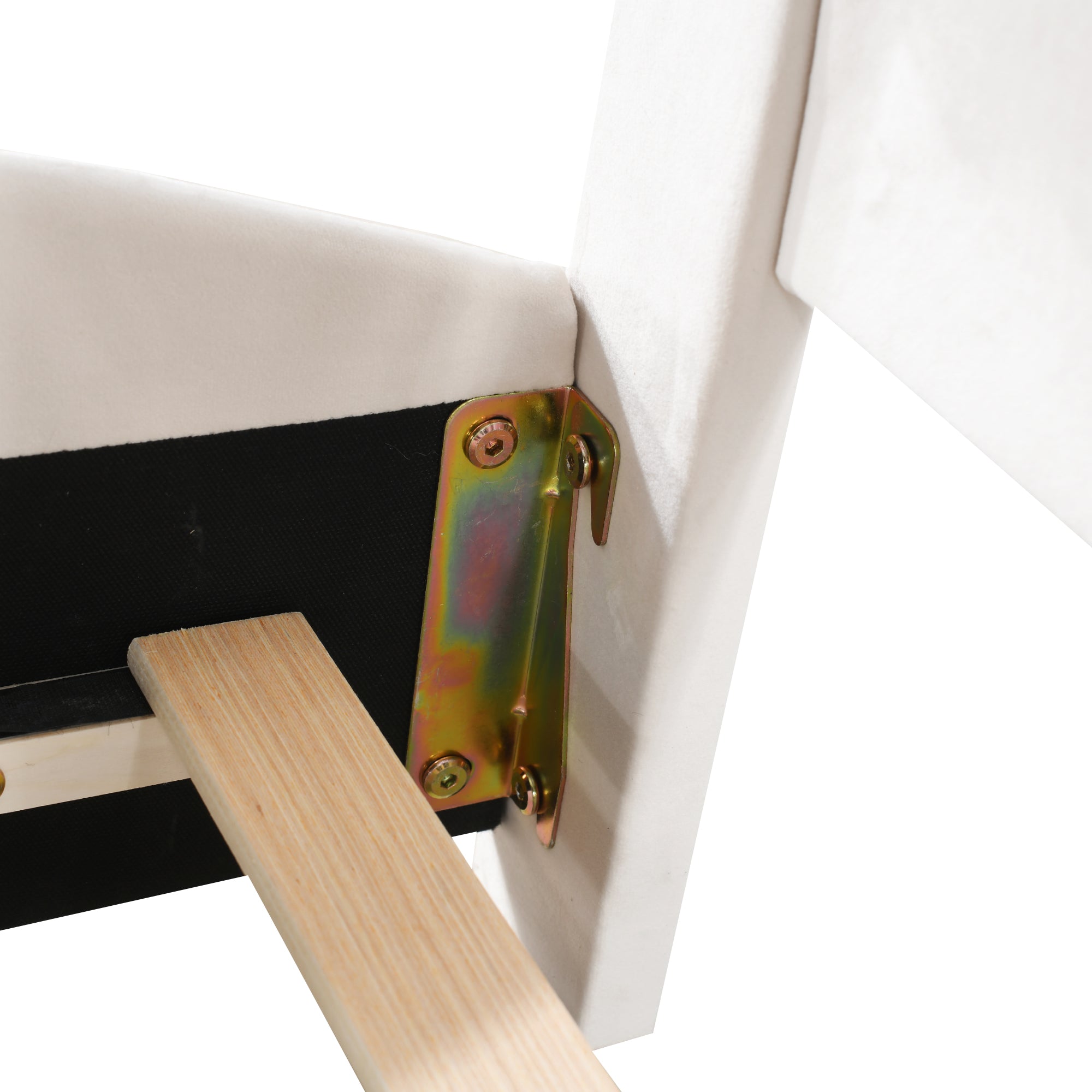 Upholstered Bed, Children's 90x200cm Bear-Shaped, White Velour