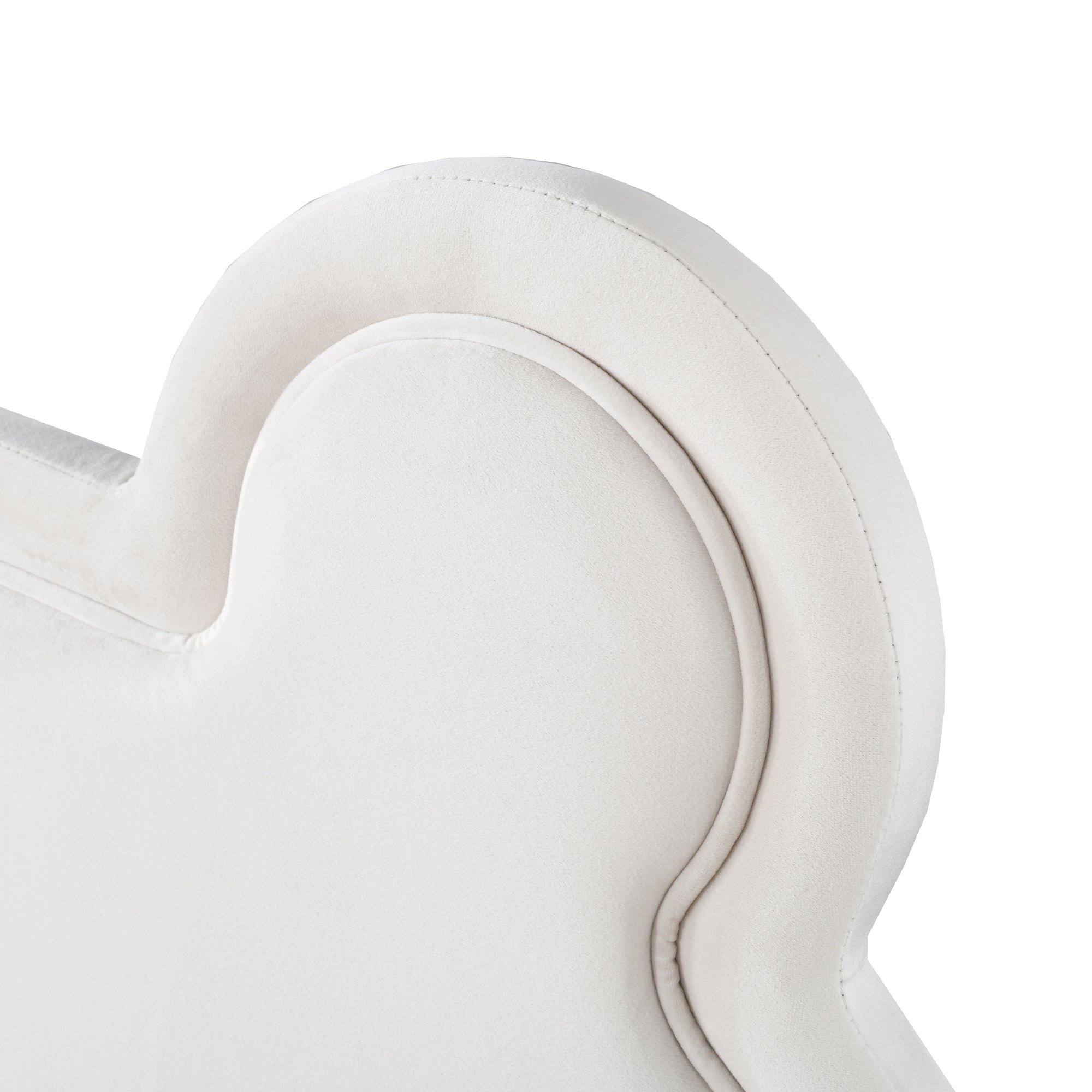 Children's Upholstered Bed, 140x200cm Bear-Shaped, White Velour