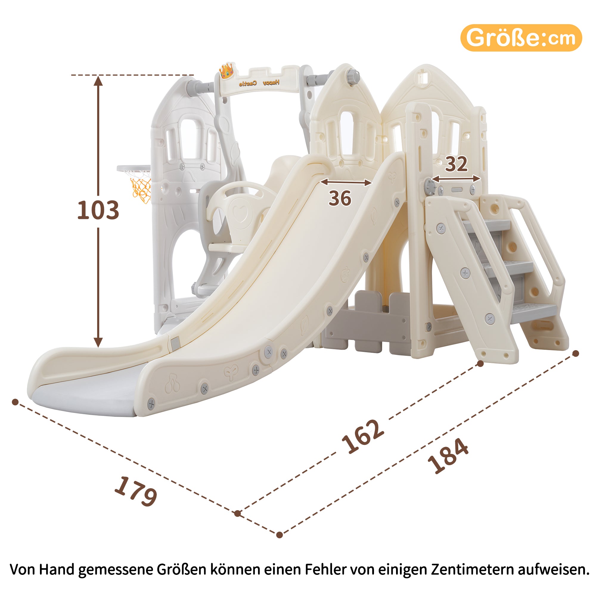 Children's Slide Set with Swing, 5-in-1, Climbing, Storage, Basketball Frame, Indoor