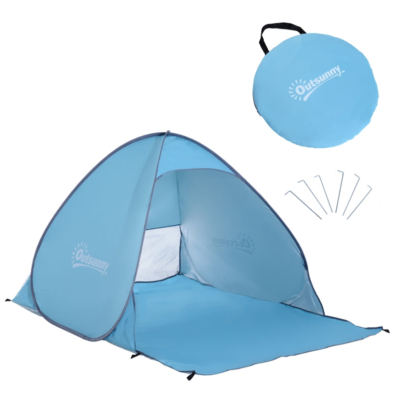 Pop-up Beach Tent UV 30+ Protection for 2-3 Person, Blue