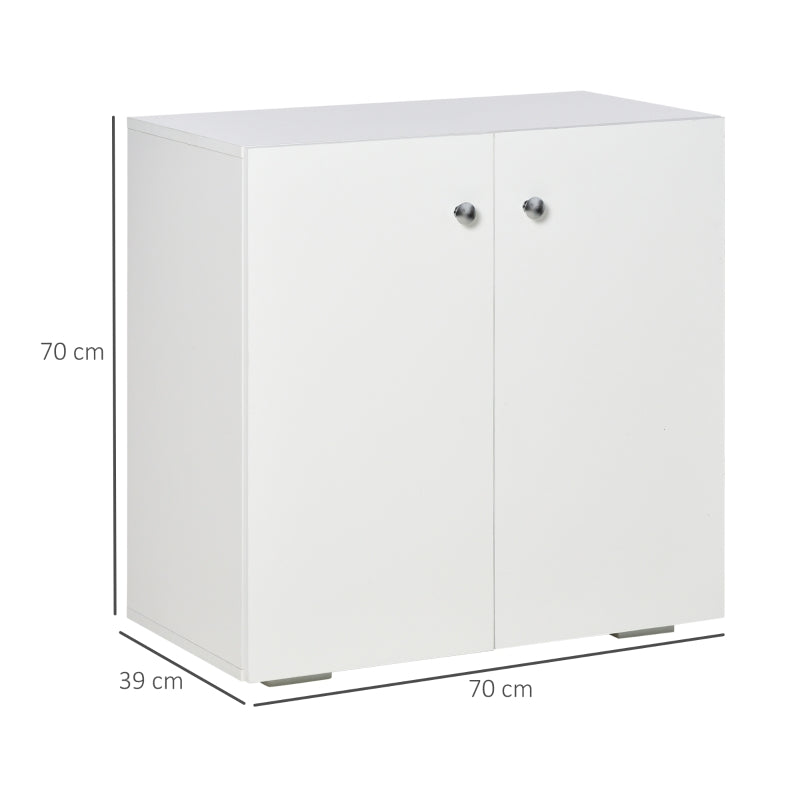 Storage Cabinet Two Shelves Sideboard Freestanding White