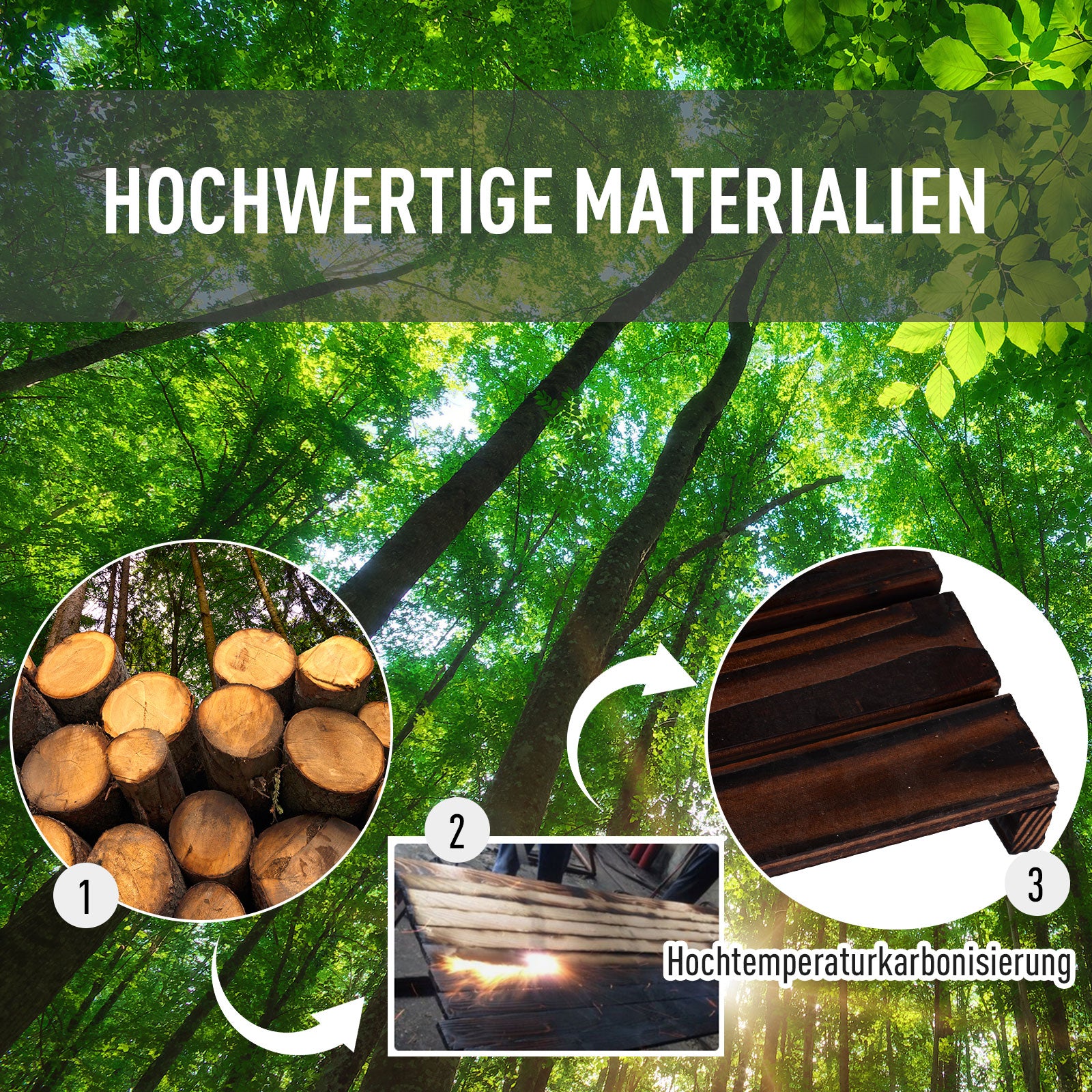 Flower Stand/Plant Shelf, Four-Tier, 123.5x33x80cm, Solid Charred Wood