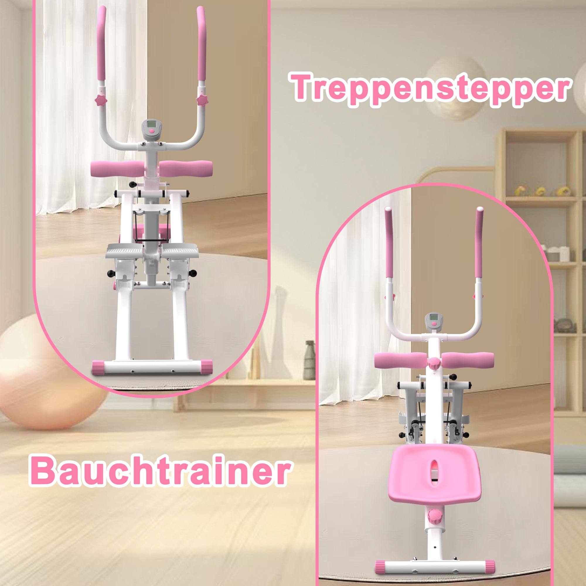 Stair Stepper & Ab Trainer 2-in-1 Foldable Full Body Workout Equipment