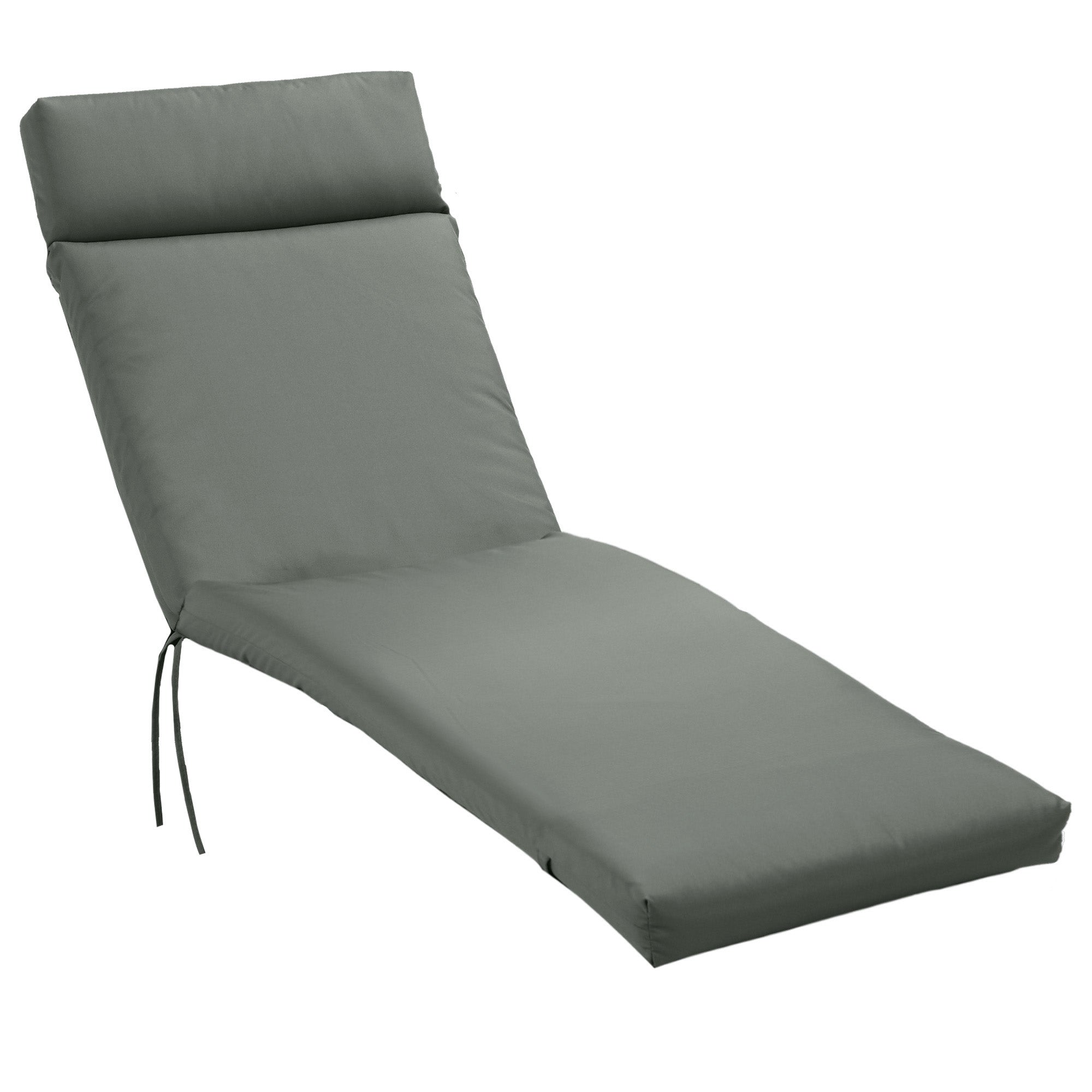 Sun Lounger Cushion 196x55x8 cm Polyester Dark Grey