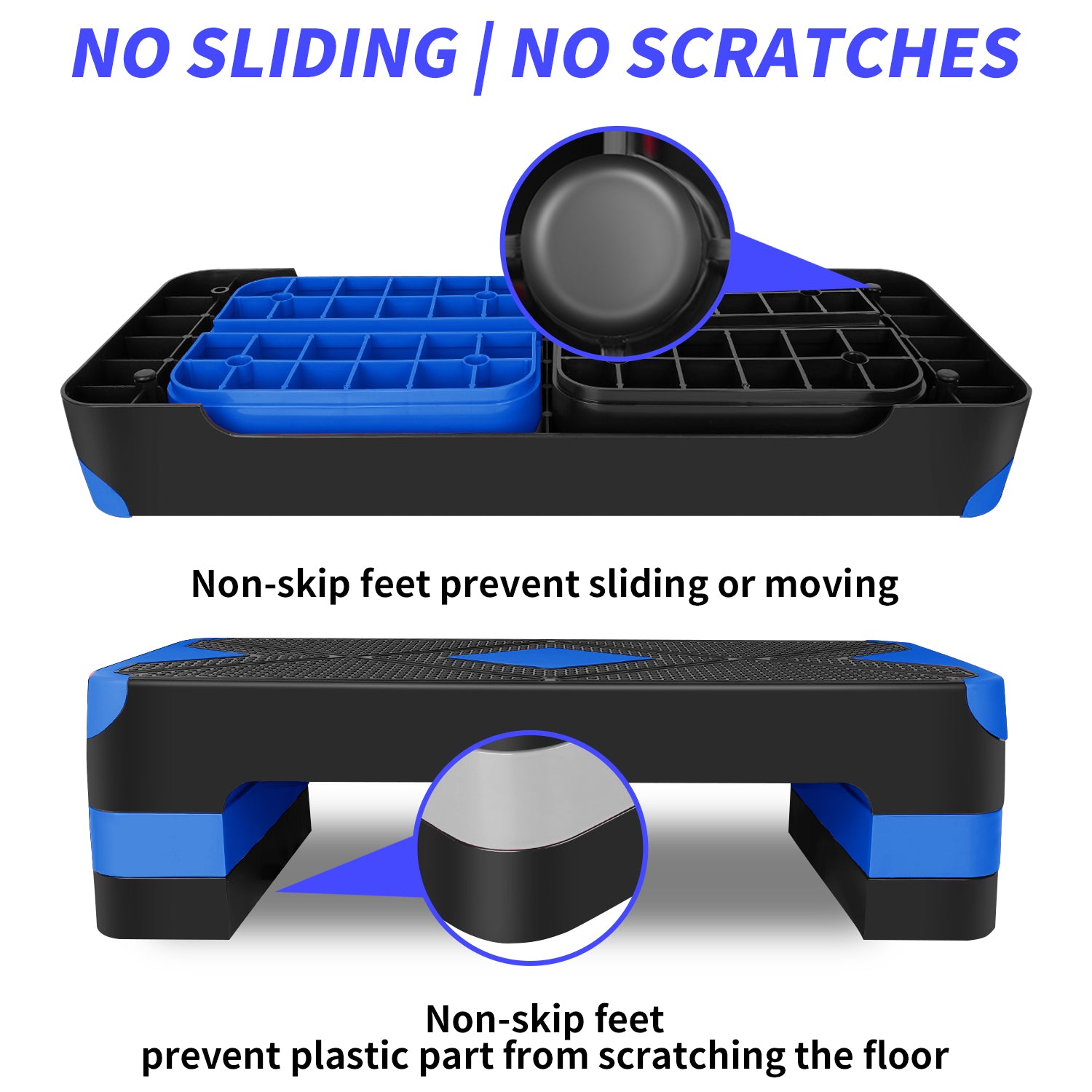 Aerobic Step, Adjustable Height, 68.5cm, Blue