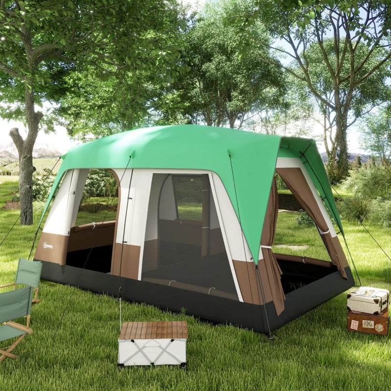 Six-Man Camping Tent with Rainfly and Accessories - Green