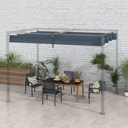 Pergola Roof, Ret retractable Sun Shade Cover, Dark Grey
