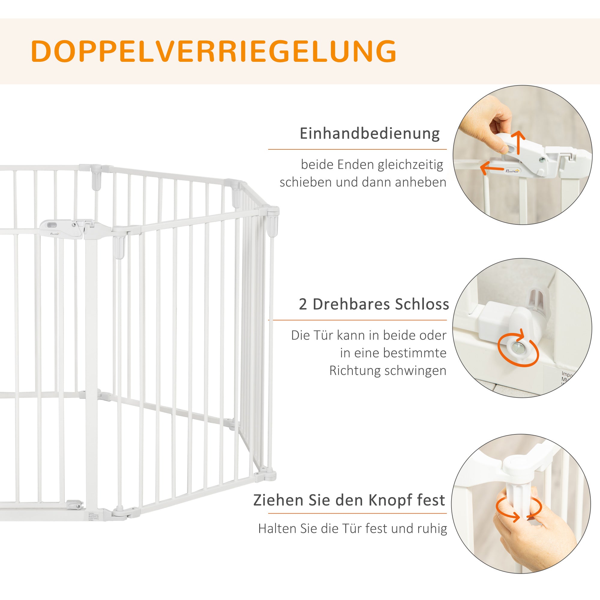 Puppy Playpen, Flexible Foldable 8 Panels, White