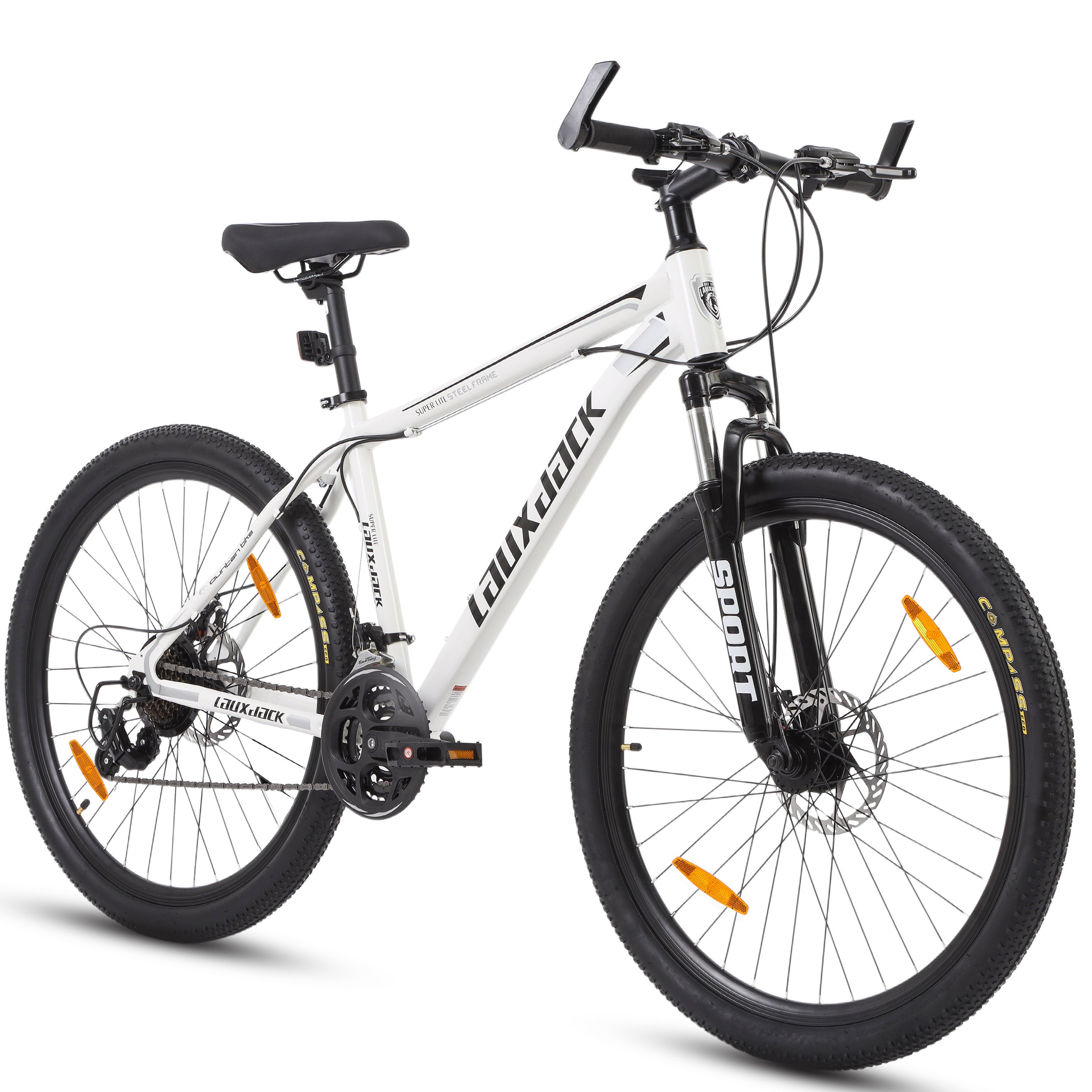 Hardtail Mountain Bike, 28-Inch 21-Speed Shimano Tourney with Disc Brakes, Black