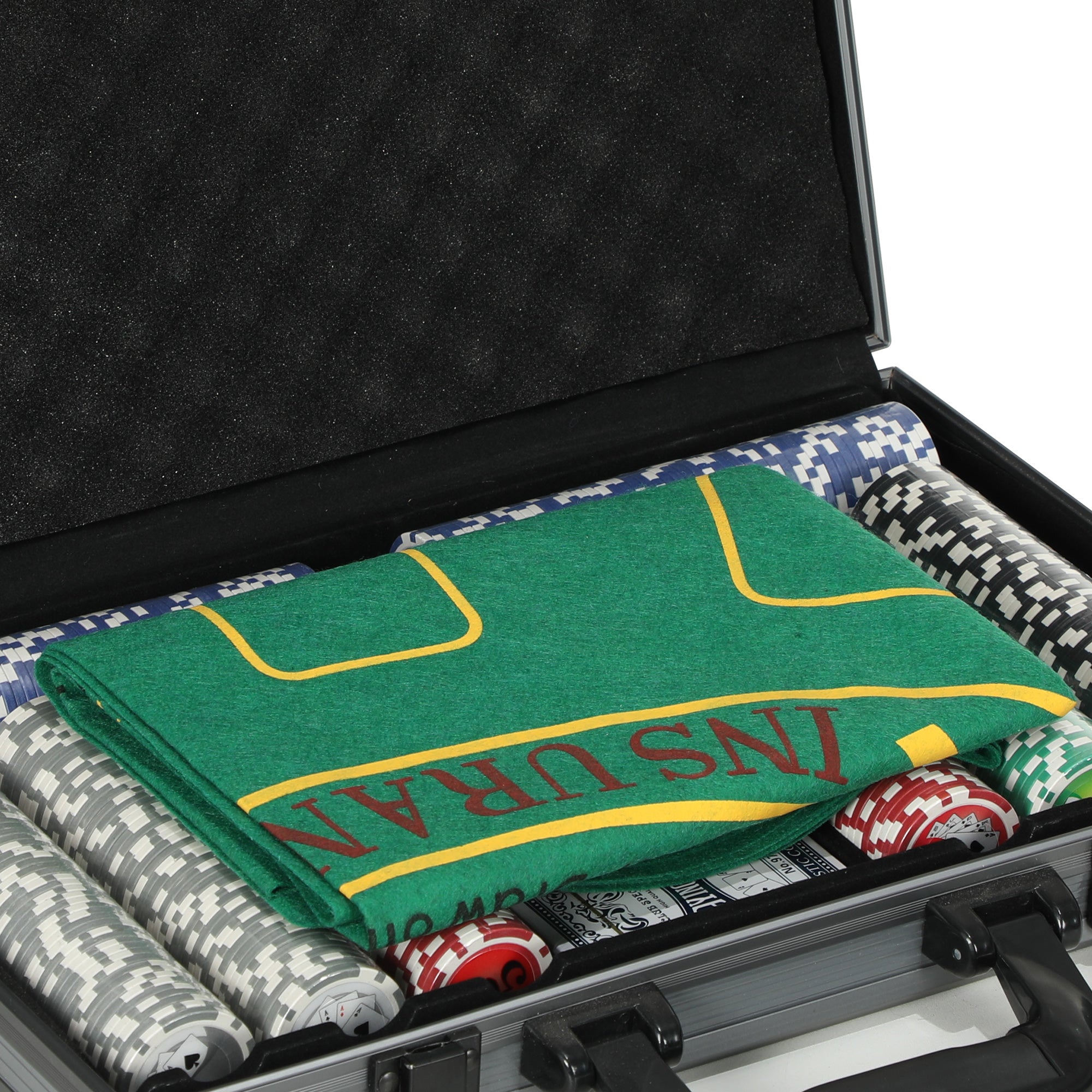 SPORTNOW Poker Case, Complete Set with 400 Chips and Accessories, aluminum
