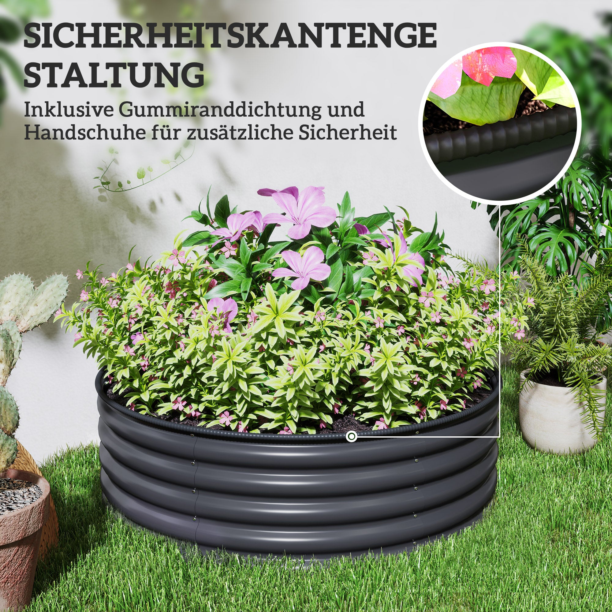 Raised Bed, Stackable Planter 120x120x43cm, Steel