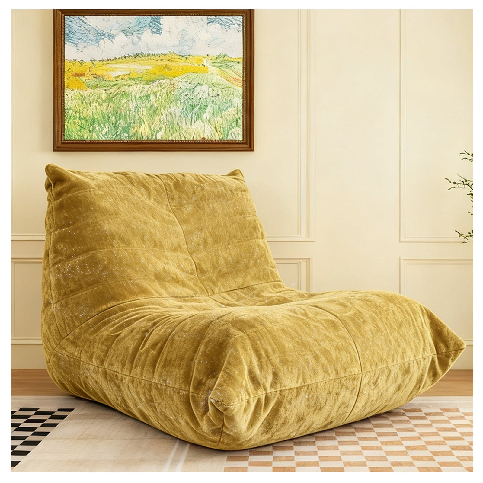 FTMMC-HUANGSE Bean Bag Chair 5-Way Support, Yellow