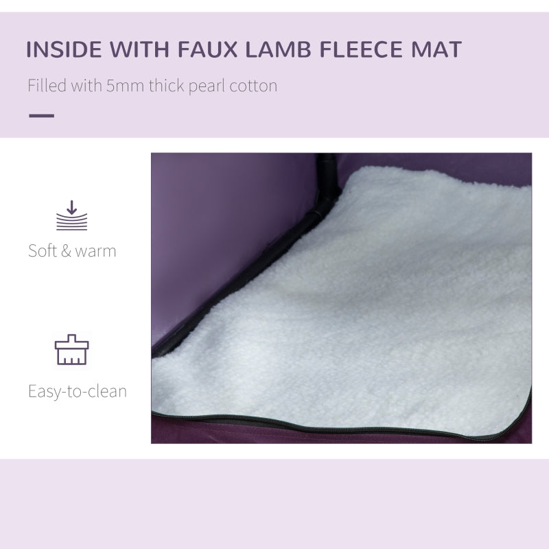 80cm Pet Carrier, with Cushion, for Small and Medium Dogs - Purple