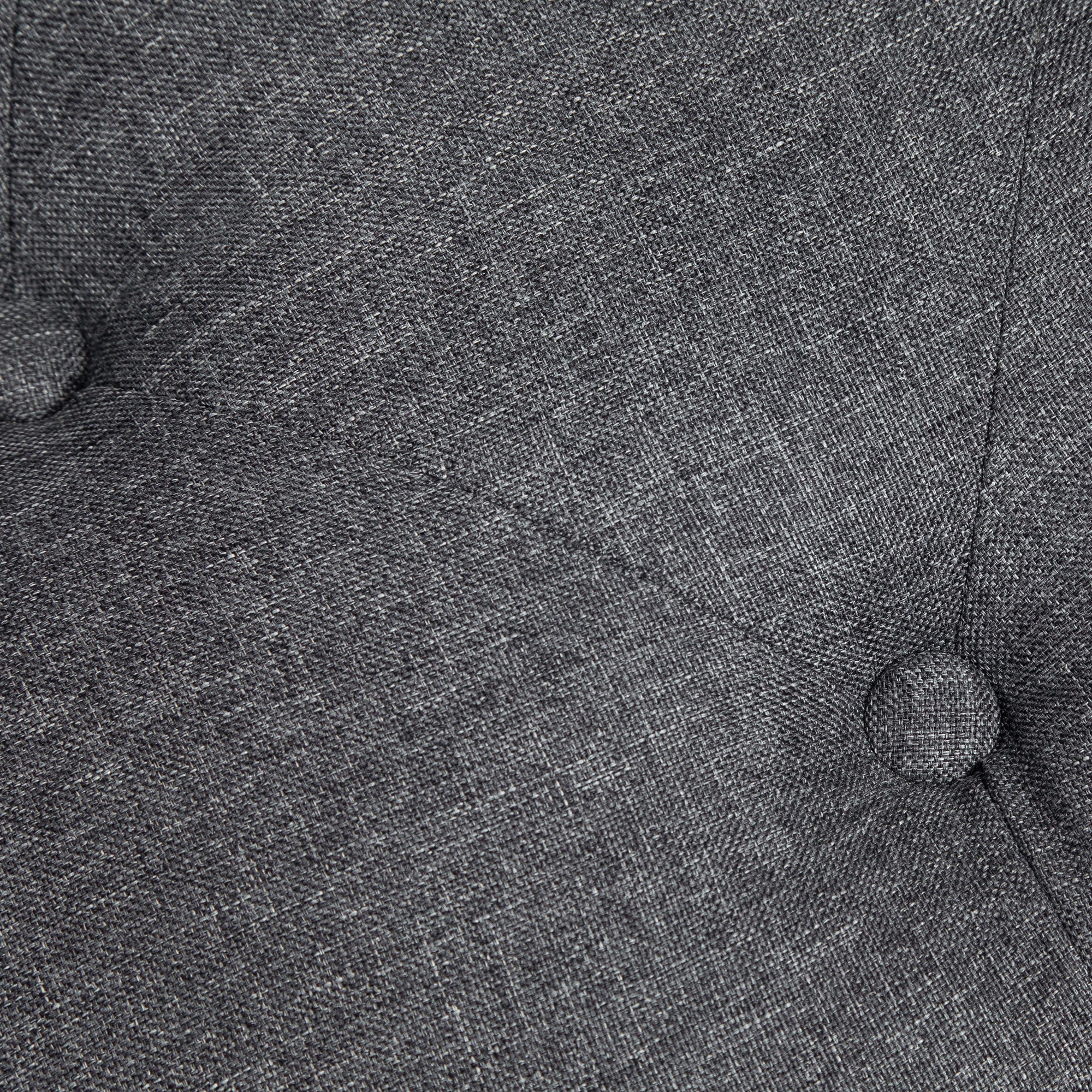 Bench with Storage, Upholstered Stool Chest, Dark Grey Linen