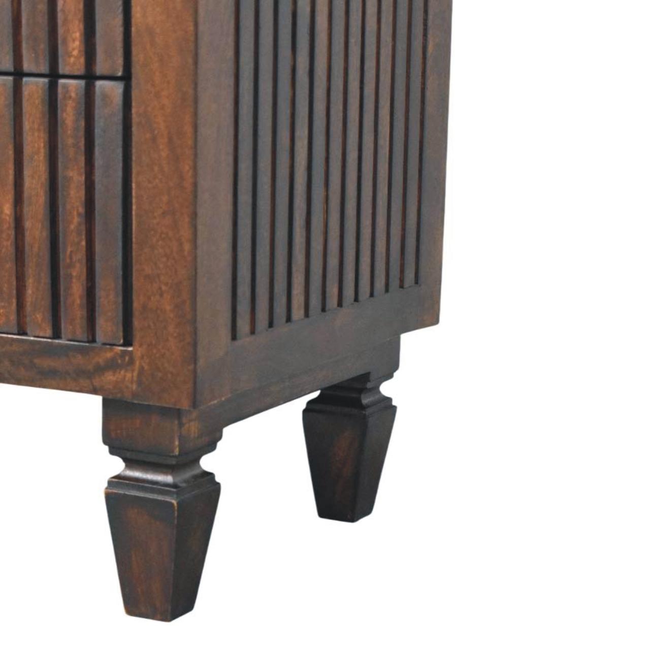 Belmont 2 Drawer Nightstand, Solid Mango Wood, Oak Finish