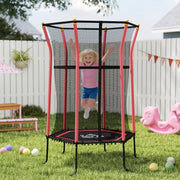 Kids Trampoline Mini Bouncer with Safety Net, Red