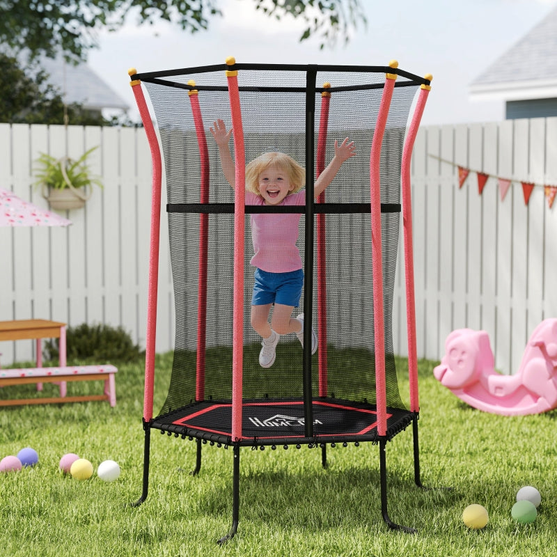 Kids Trampoline Mini Bouncer with Safety Net, Red