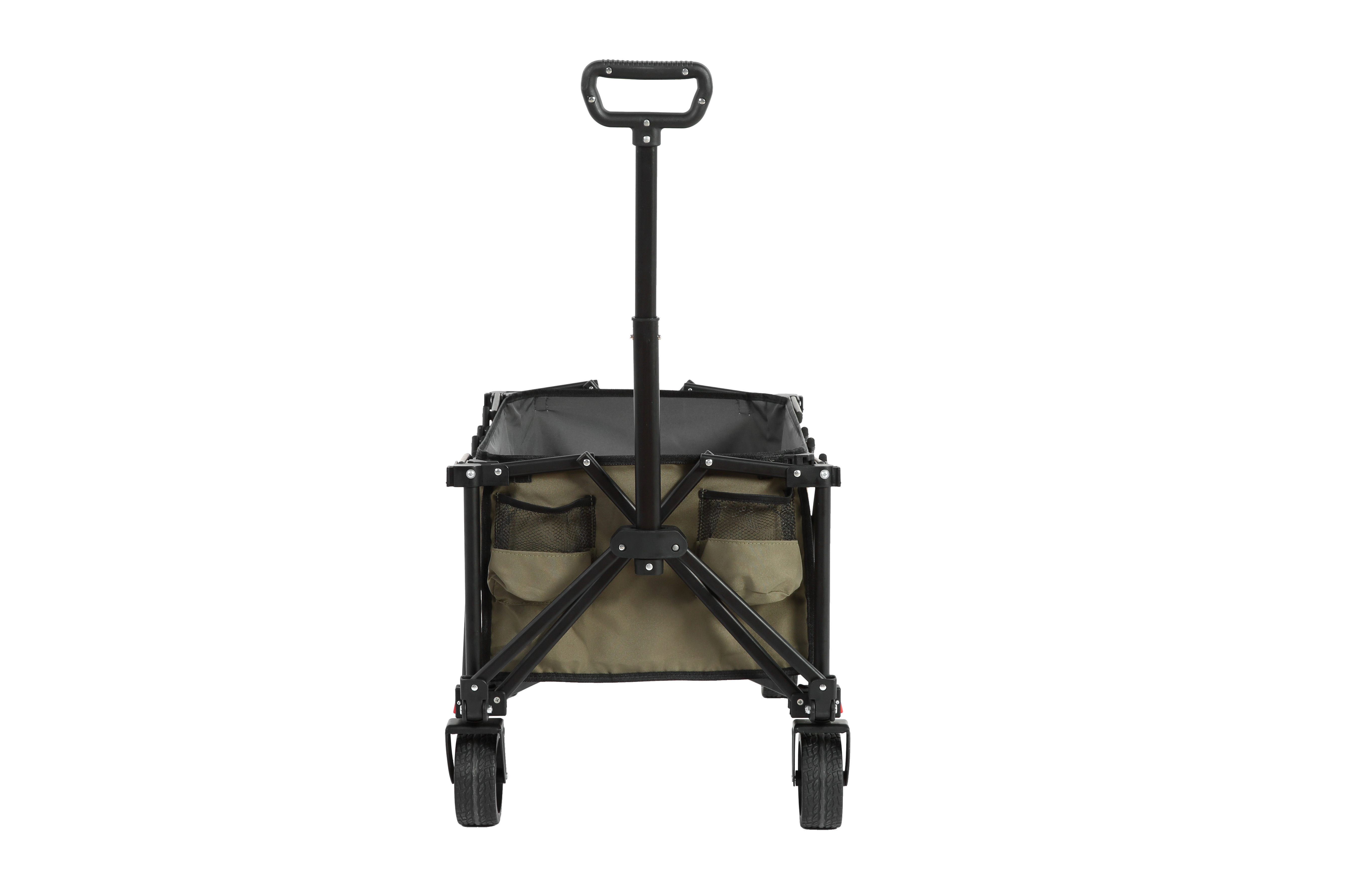 Folding Wagon Carts, all terrain wheels, heavy duty, adjustable handle, army green