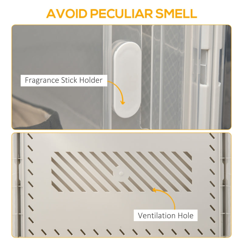 8PCS Clear Shoe Box Stackable Magnetic Door Storage for Size 12/46 Plastic