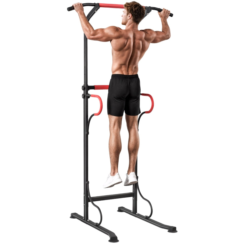 Power Tower Dip Station Height-Adjustable Pull-up Bar Suction Cups