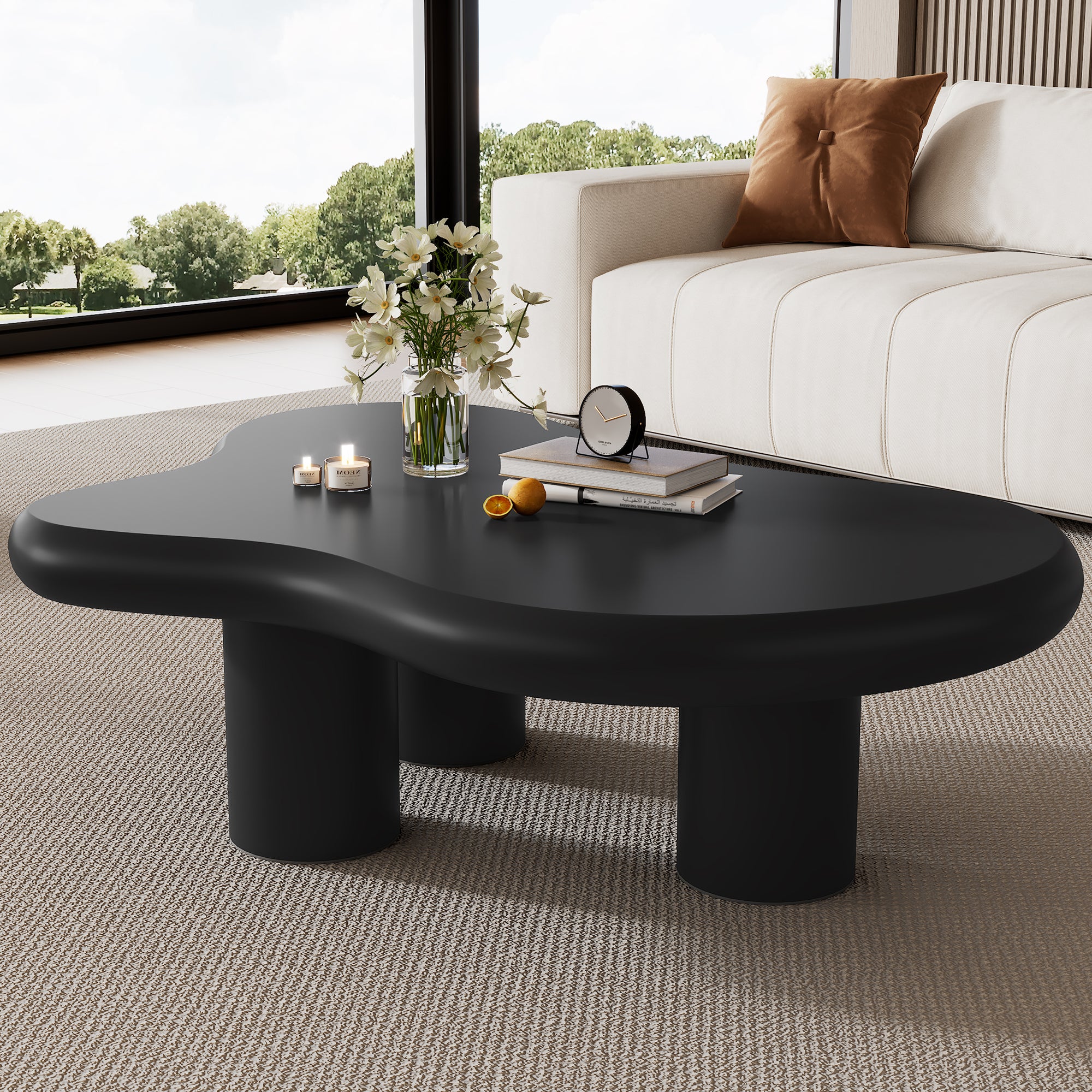Coffee Table Irregular Cloud-Shaped 97x67x32cm - Lacquered MDF