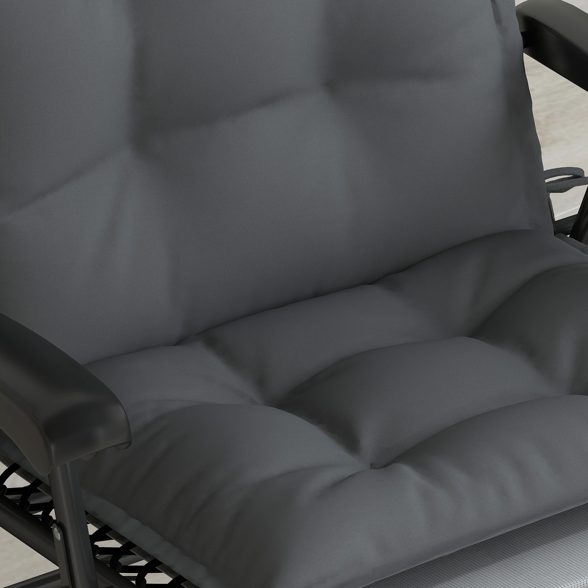 Cushions for Sun Loungers, Set of 2 Water-Repellent 50x116x5 cm, Dark Grey