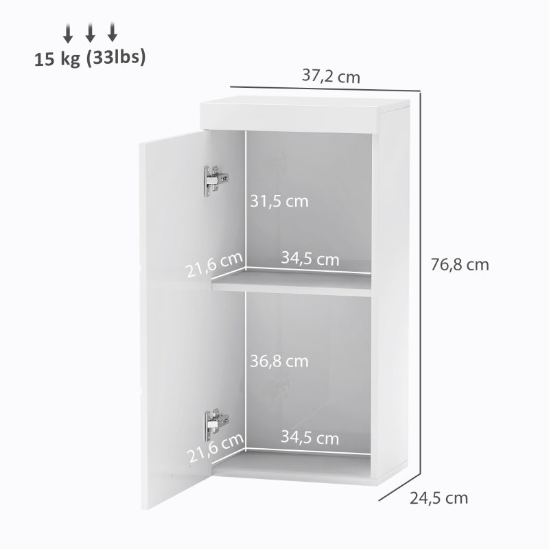 Wall Cabinet, Bathroom Kitchen Medicine, 2 Levels, Wall-Mounted, White